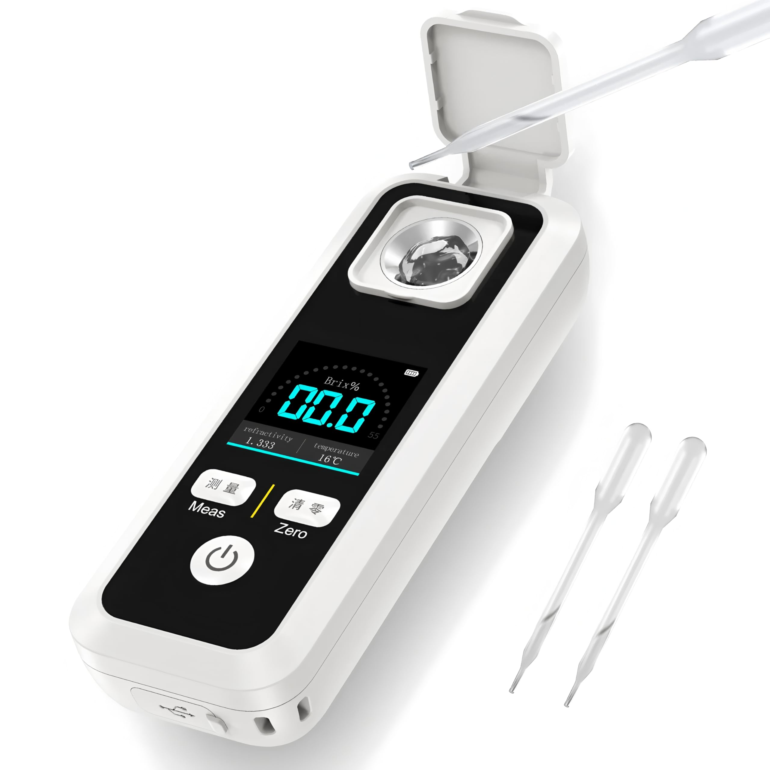 Réfractomètre Brix numérique rechargeable JBM-10 mesureur de sucre bière vin 32% - 8