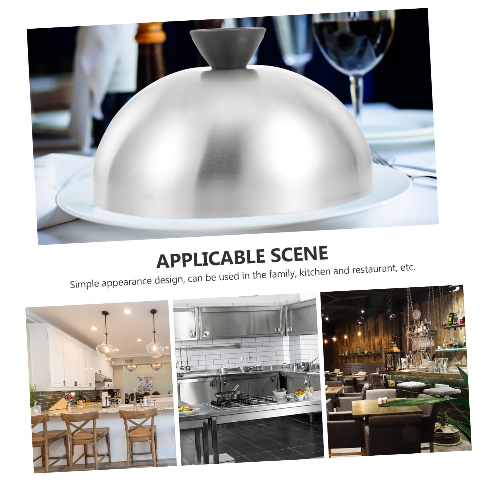 Coperchio Per Alimenti In Acciaio Inossidabile, Cupola Per Bistecche E Barbecue, 32x32 Cm, Con Maniglia