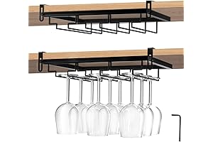 2-Pack 3-Row Under-Shelf Wine Glass Organizer