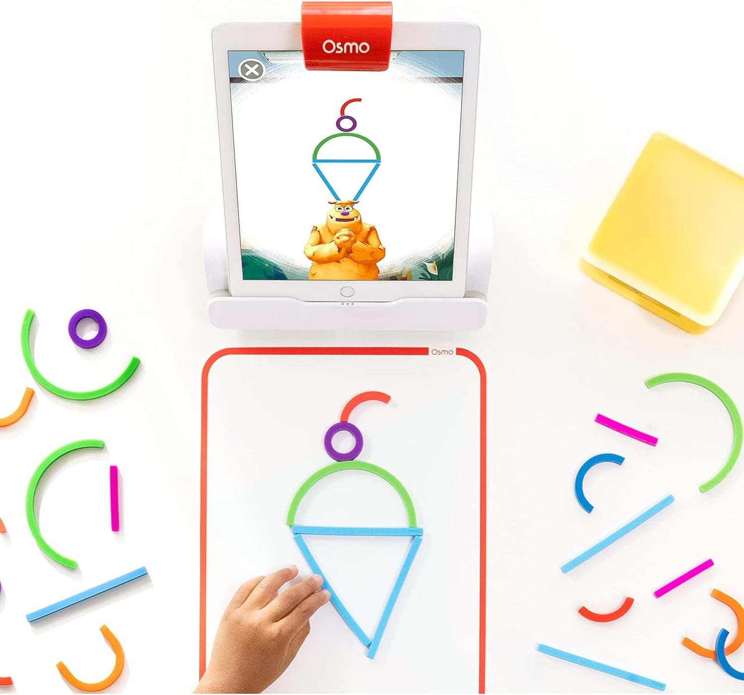 Osmo - Little Genius Starter Kit for iPad - 4 Hands-On Learning Games - Ages 3-5 - Problem Solving, Phonics & Creativity (Osmo iPad Base Included), Multicolor