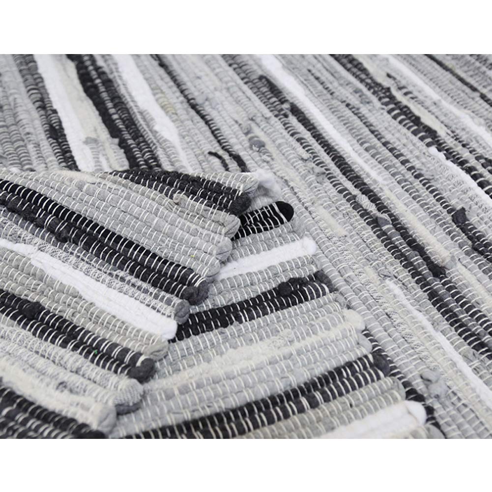 Tappeto da bagno in cotone reversibile fatto a mano, 50,8 x 78,7 cm, con nappe, lavabile in lavatrice, per lavanderia, corridoio, ingresso, cucina, soggiorno