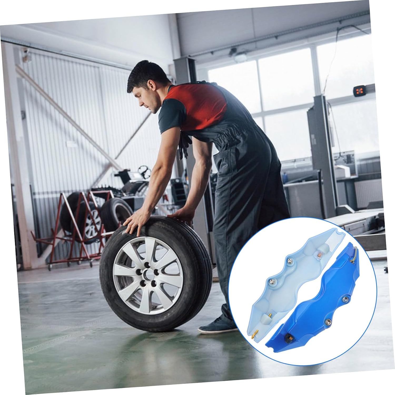 1pair Stylish Brake Caliper Covers Decoration for Disc Brakes Front Caliper for Vehicles Easy Installation for Enhanced Sports Look