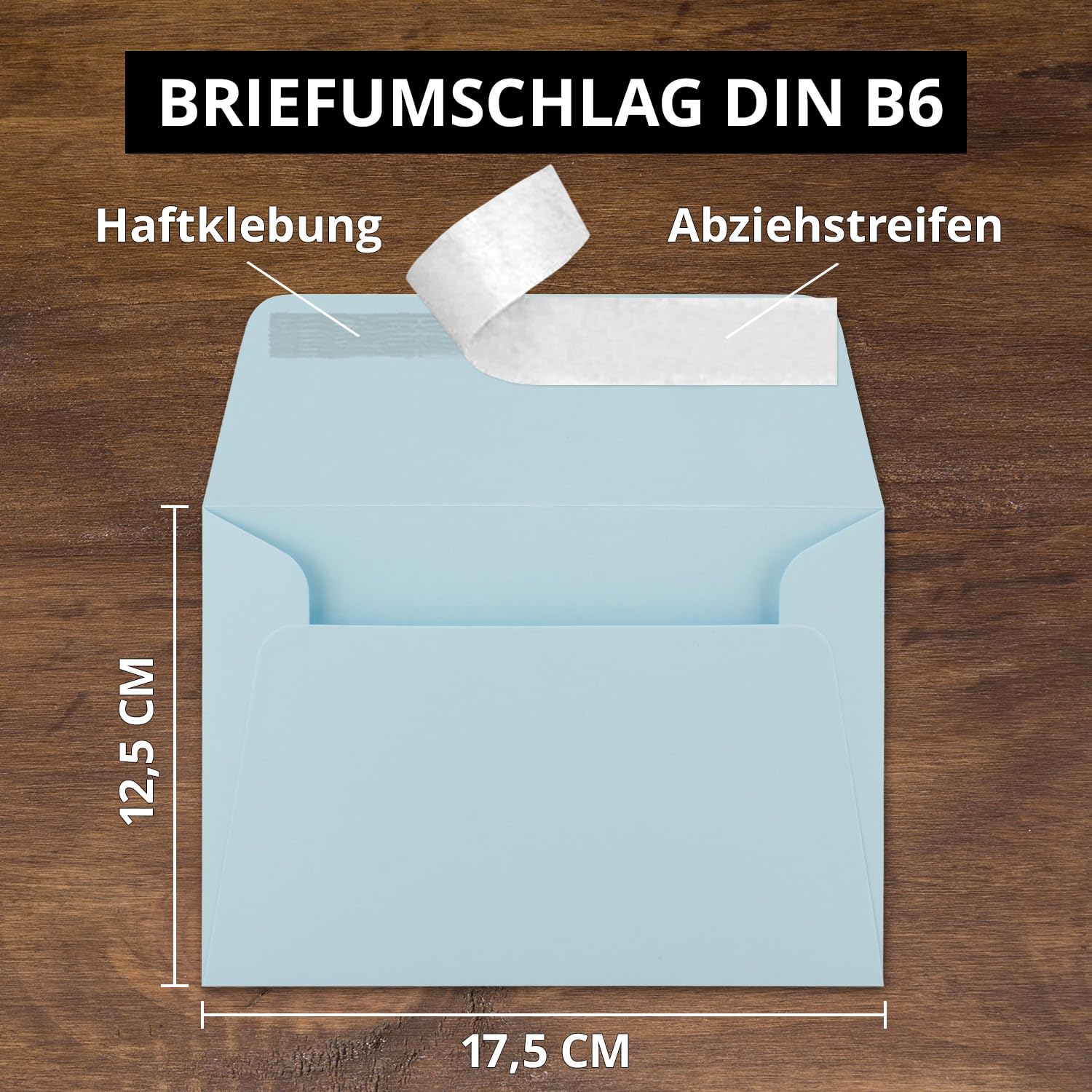 Set di 50 biglietti pieghevoli DIN B6 con buste in blu scuro (blu) – 120 x 170 mm – con inserto bianco – ideale per biglietti di invito, matrimonio, battesimo, comunione, cresima