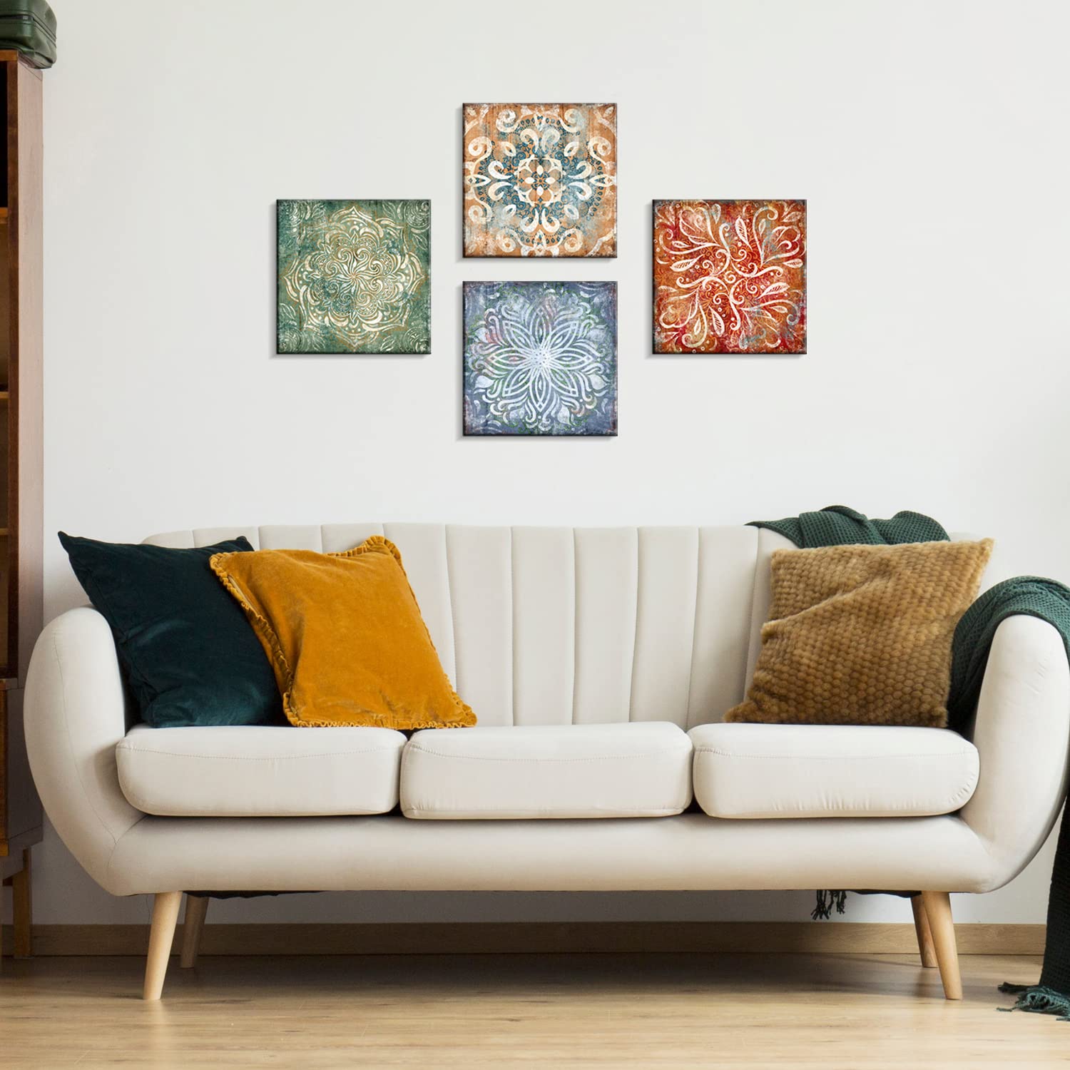 ボヘミアンスタイル 壁掛けアート80×60〜65 Amazon.co.jp: ボヘミアンミニマル風フラワーアートフレーム