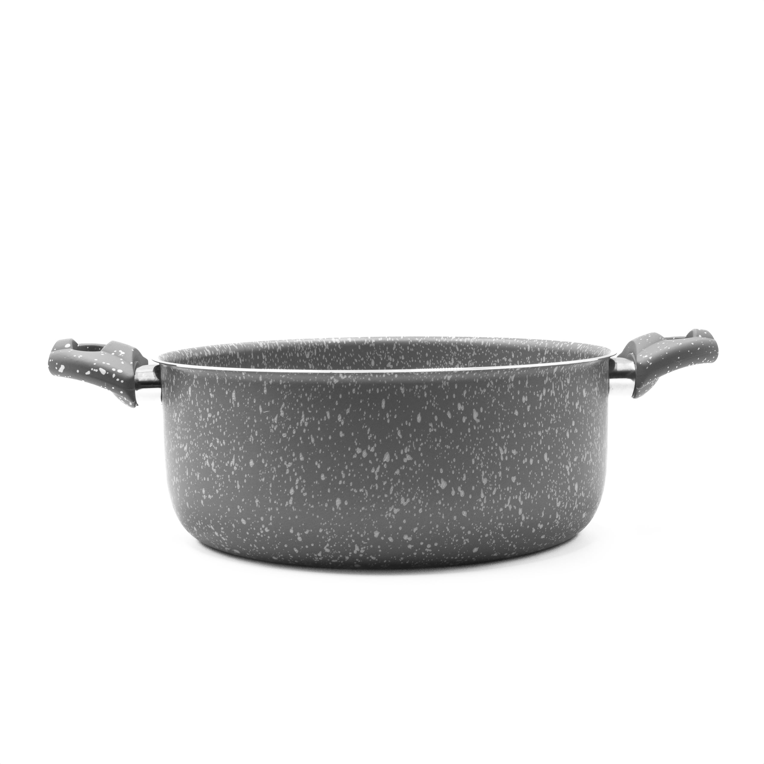 Zanetti - Pietra Rara, Casseruola Antiaderente in Alluminio Effetto Pietra, Maniglie Soft Touch, Diametro 24 cm, Made in Italy