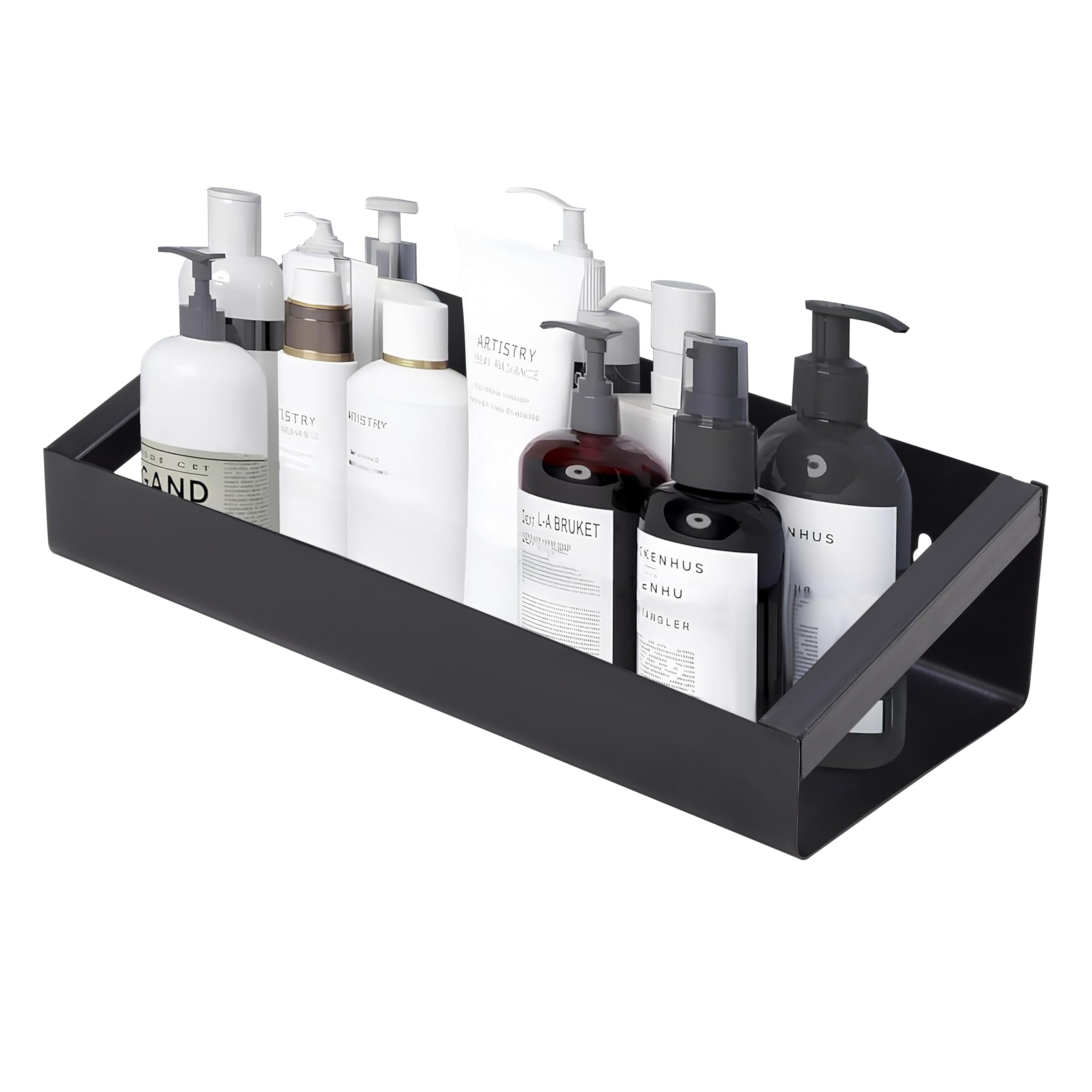 TechSrmaji Compact Wall Shelf Wall Mounted – Black Metal Floating Shelf for Small Spaces – Modern Minimalist Storage Rack for Bathroom, Kitchen, Bedroom & Living Room – Space Saving Organizer-image-16