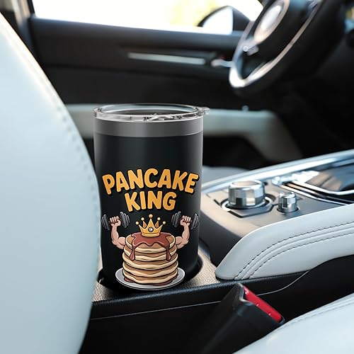 Miniatura 6 de Pancake King Funny Breakfast Lover Bodybuilder Men Women Kid Stainless Steel Insulated Tumbler