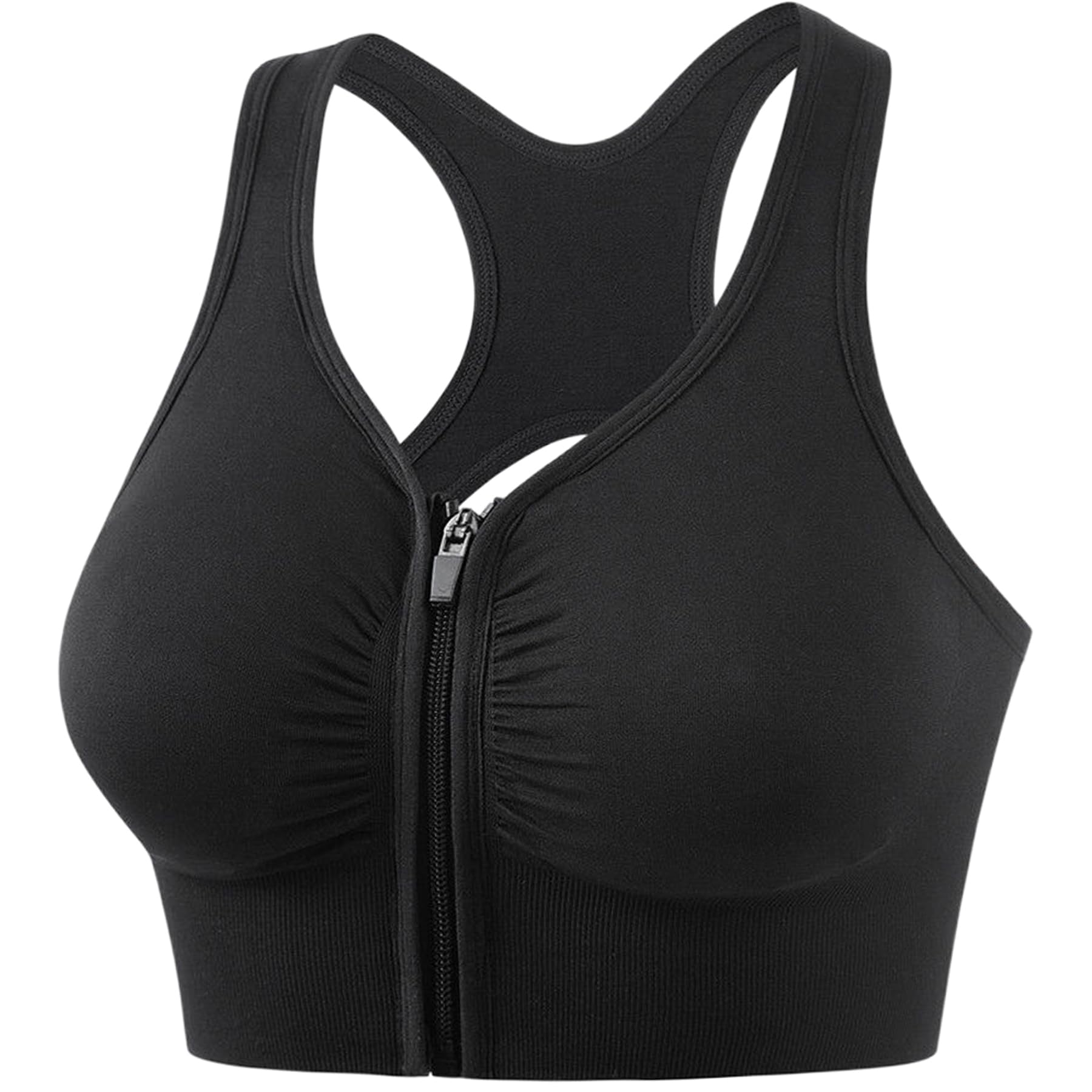 Racerback Longline Zip Front Sports Bra