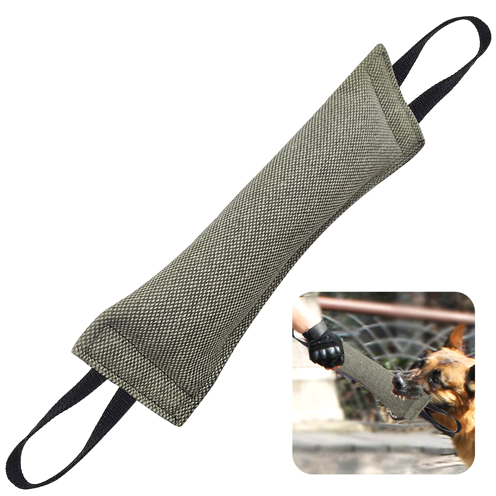 EONAZE Mordedor Perro Juguetes para Perros Grandes Resistentes, K9 Dummy y Motivador Canino Resistente y Duradero, Juguetes Perros de Entrenamiento (Verde)