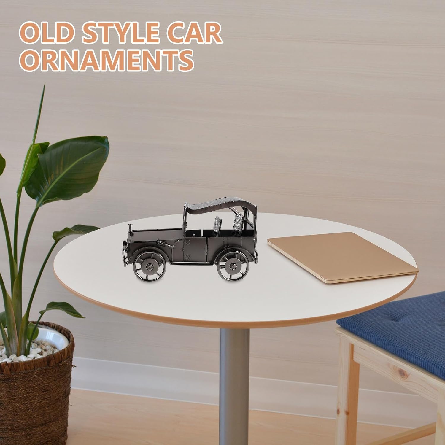 Metal Vintage Car Model Craft Decor - Antique Vehicle Collectible Collections - Desktop Art Car Ornaments Display for Bar Home Setting