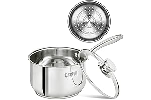 DERUI CREATION 304 Stainless Steel Saucepan with Lid and Steamer