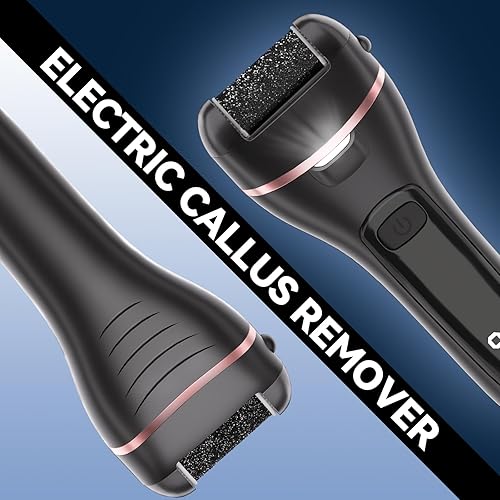 Miniatura 6 de Removedor de callos eléctrico para pies con 3 cabezas de rodillos, 2 velocidades, limador de pies recargable, resistente al agua, perfecto para