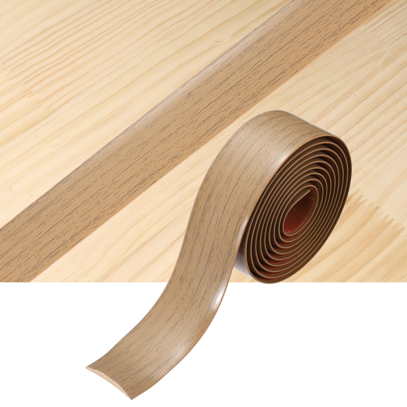 sourcing map Floor Transition Strip, 2m x 40mm(LxW) Self Adhesive Vinyl Flooring Edging Trim PVC Flooring Flat Divider Strip Cover Strips for Joining Floor Gaps, Rosewood Vein Brown — image 1