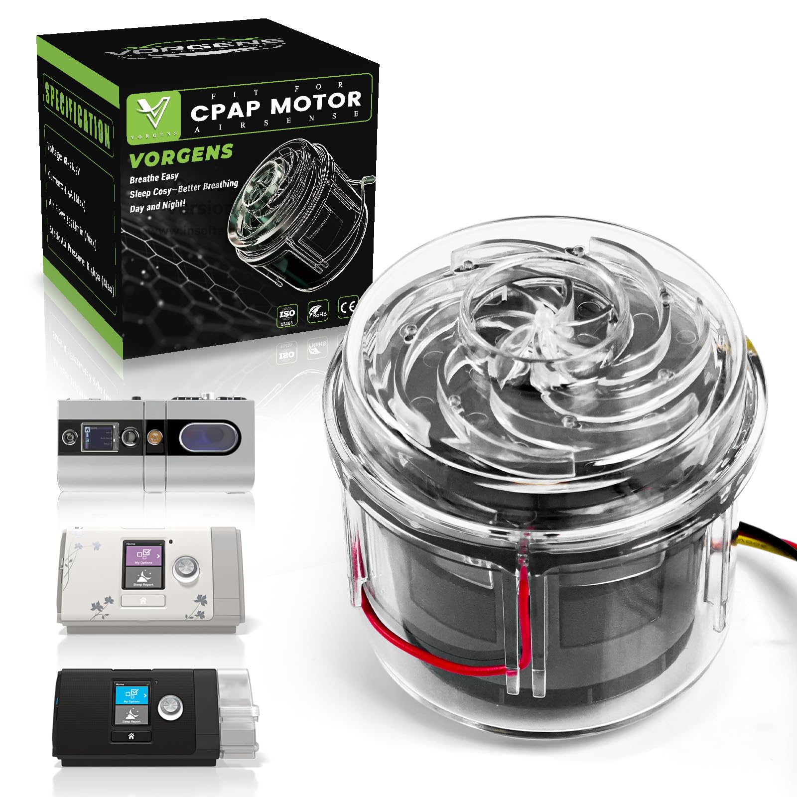 CPAP Machine Motor, Fit for ResMed AirSense 10 Supplies/ResMed S9/S10 Series | AirSense 10 BiPap &AutoSet/Airstart/AirCurve 10 CPAP Pump - Low Noise CPAP Pump Blower Motor