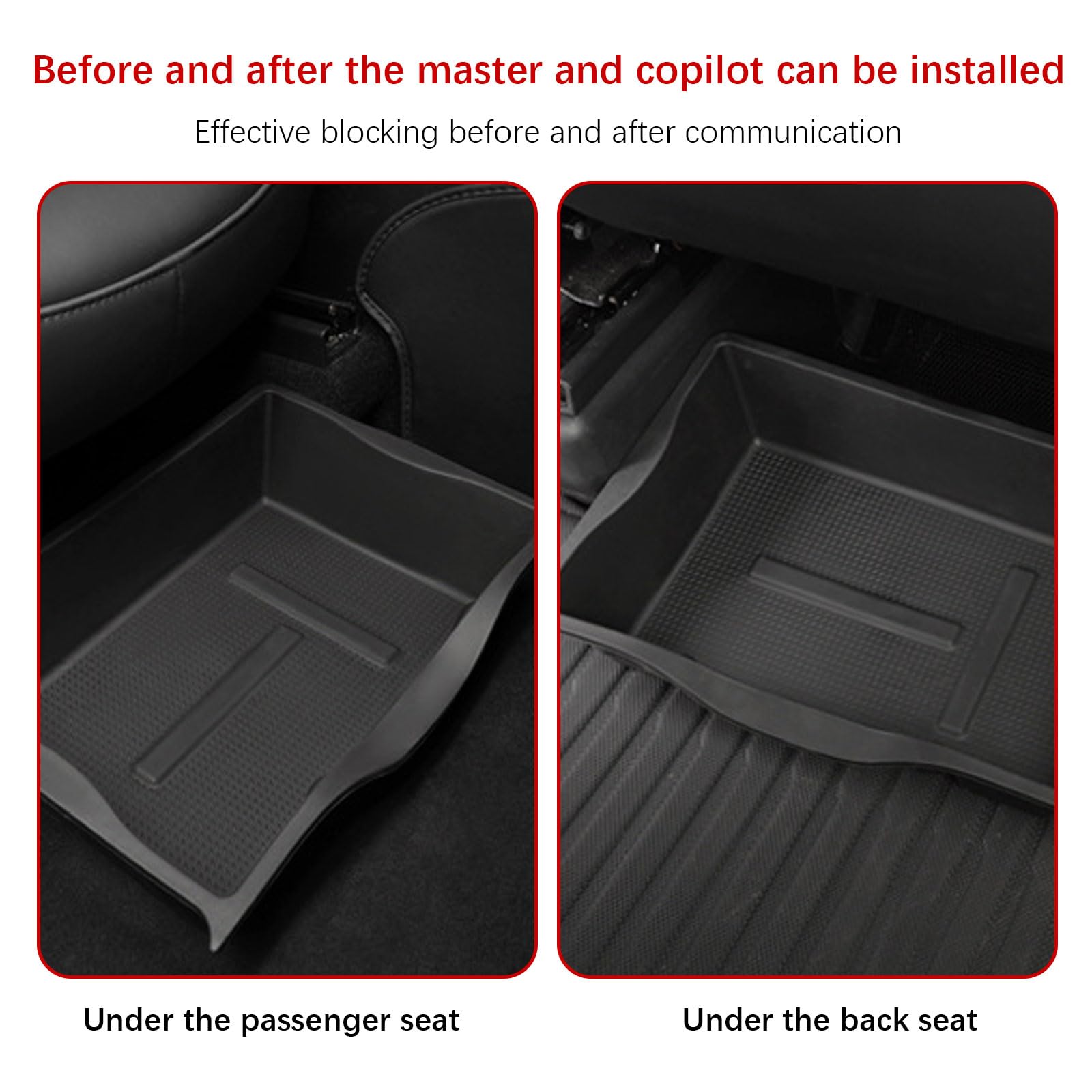kingsea Tesla Model Y Organizador de almacenamiento bajo el asiento impermeable debajo del asiento, 2 unidades, estante oculto para Tesla Model Y 2021, 2022, 2023