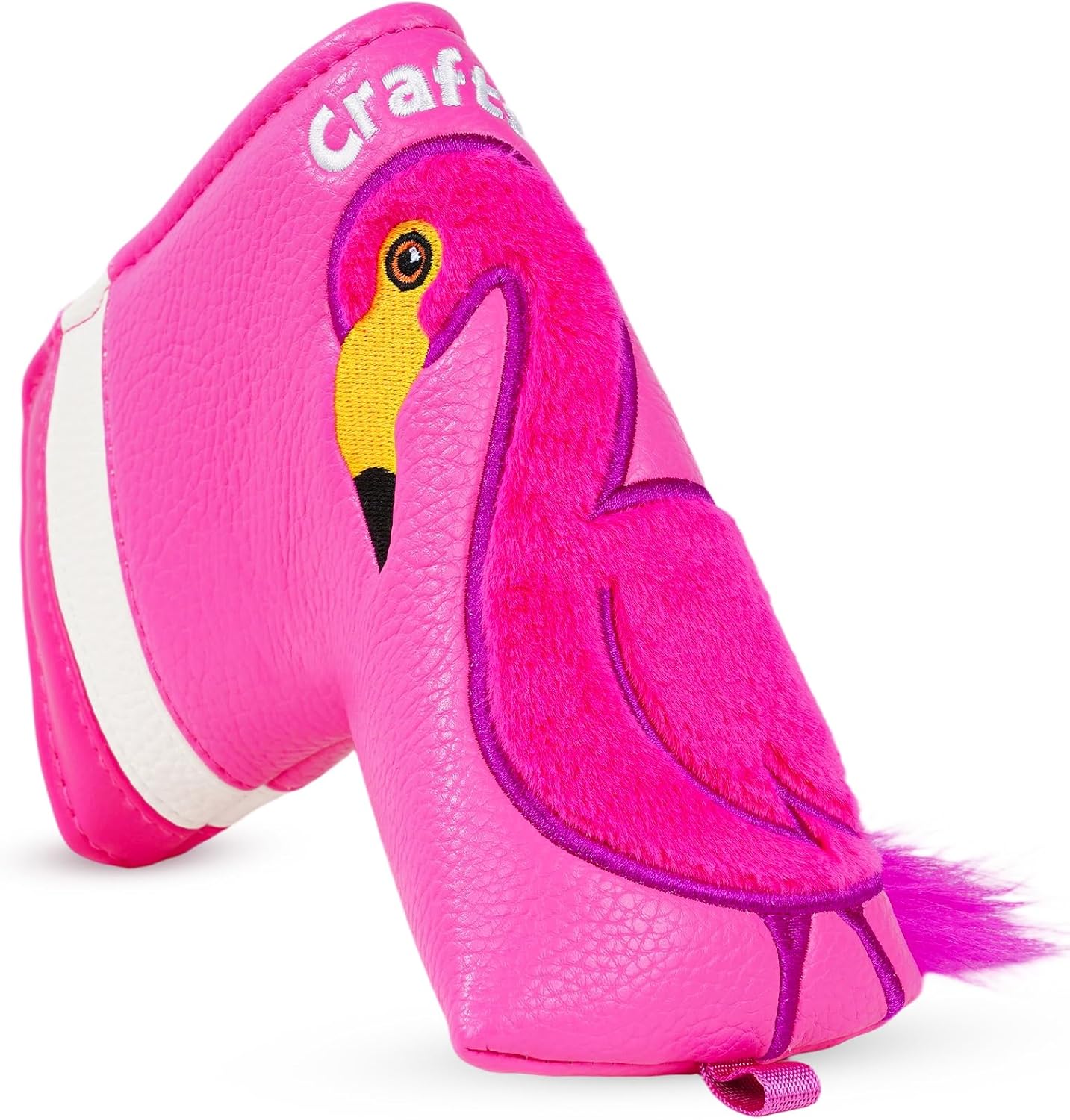 Craftsman Golf Pink Flamingo Golf Headcovers for Driver Mallet & Blade Putter Cute Plush Embroidered Club Covers Fun Golf Gift