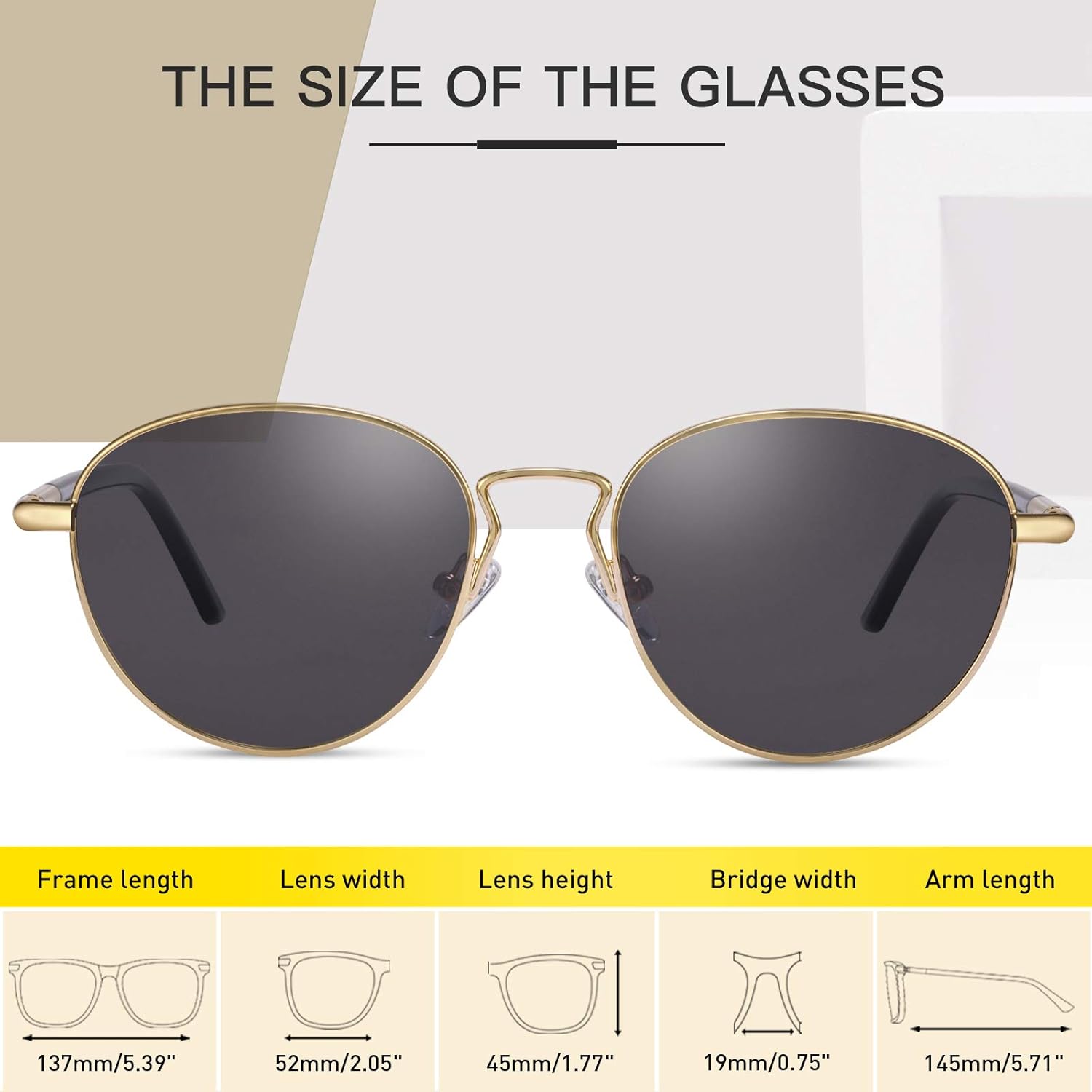 AVAWAY Polarized Sunglasses for Women UV Protection Women's Retro Classic Shades with Acetate Arms Metal Frame - Image 7