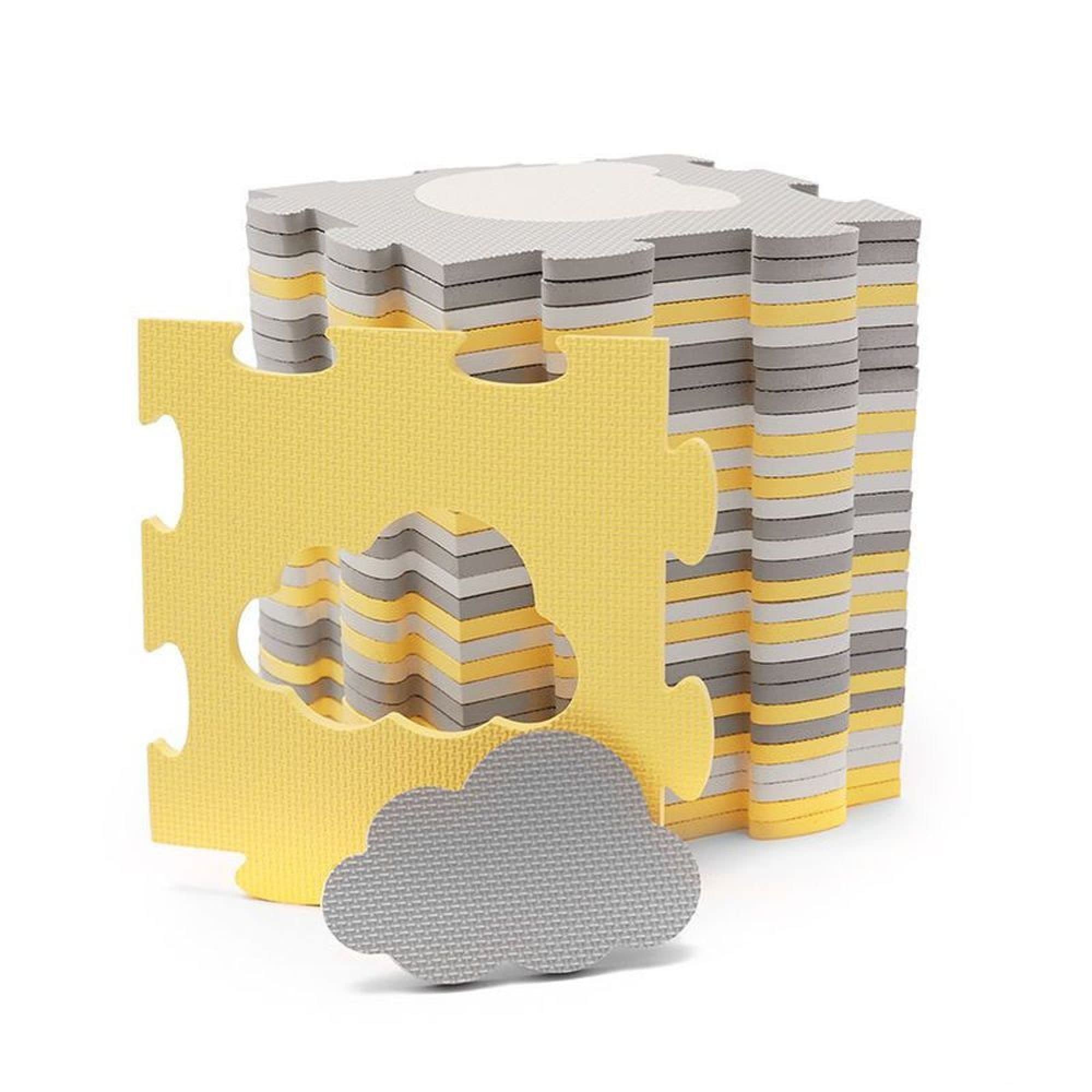 Kinderkraft Manta Juegos Bebé, Alfombra Puzzle de Espuma, para Niños, LUNO Shapes, Amarillo 1
