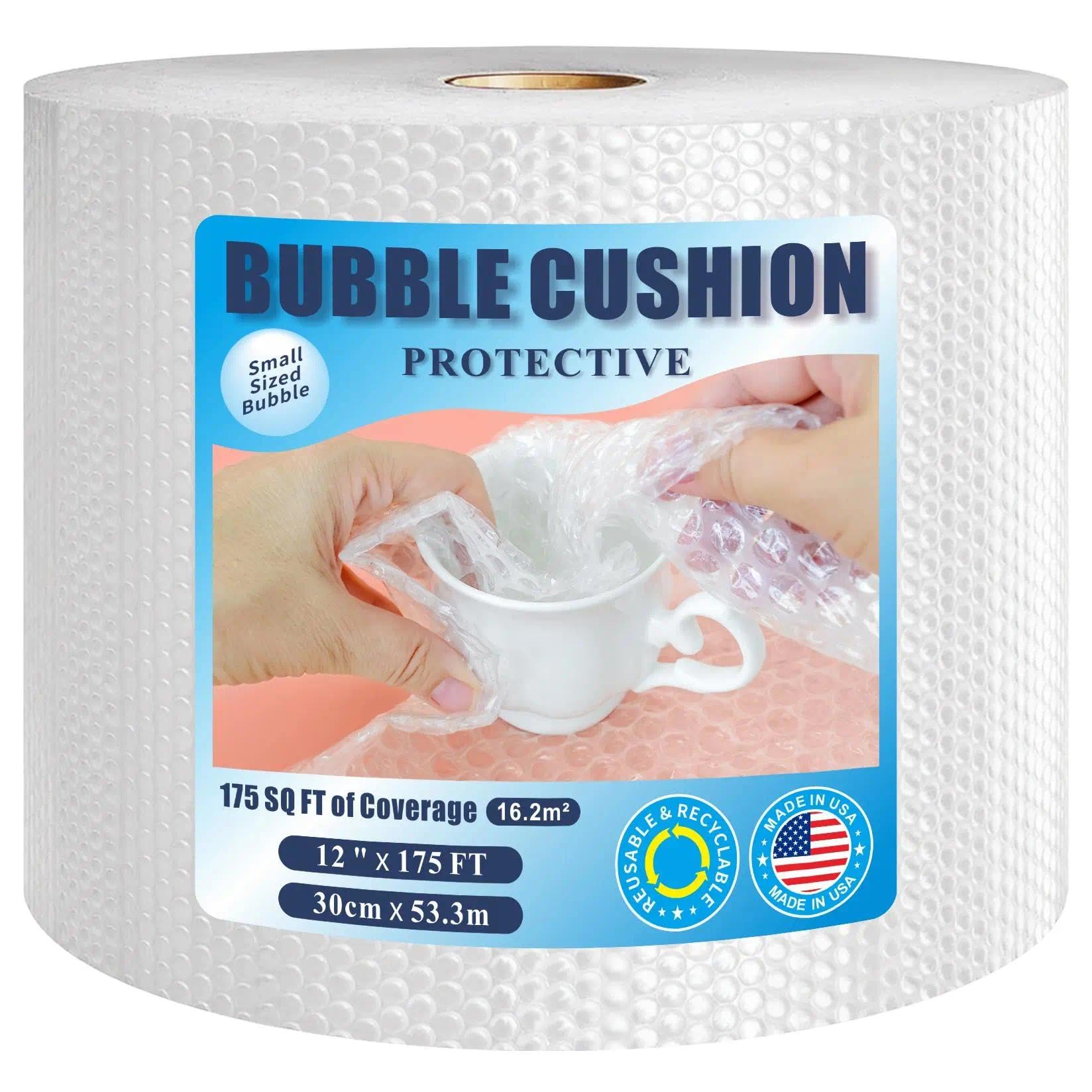 ROUND RICH 12 Inch x 175 Feet Bubble Roll Made in USA - Bubble Packing Wrap for Suitable for Moving and Shipping of Various Fragile Products with 3/16