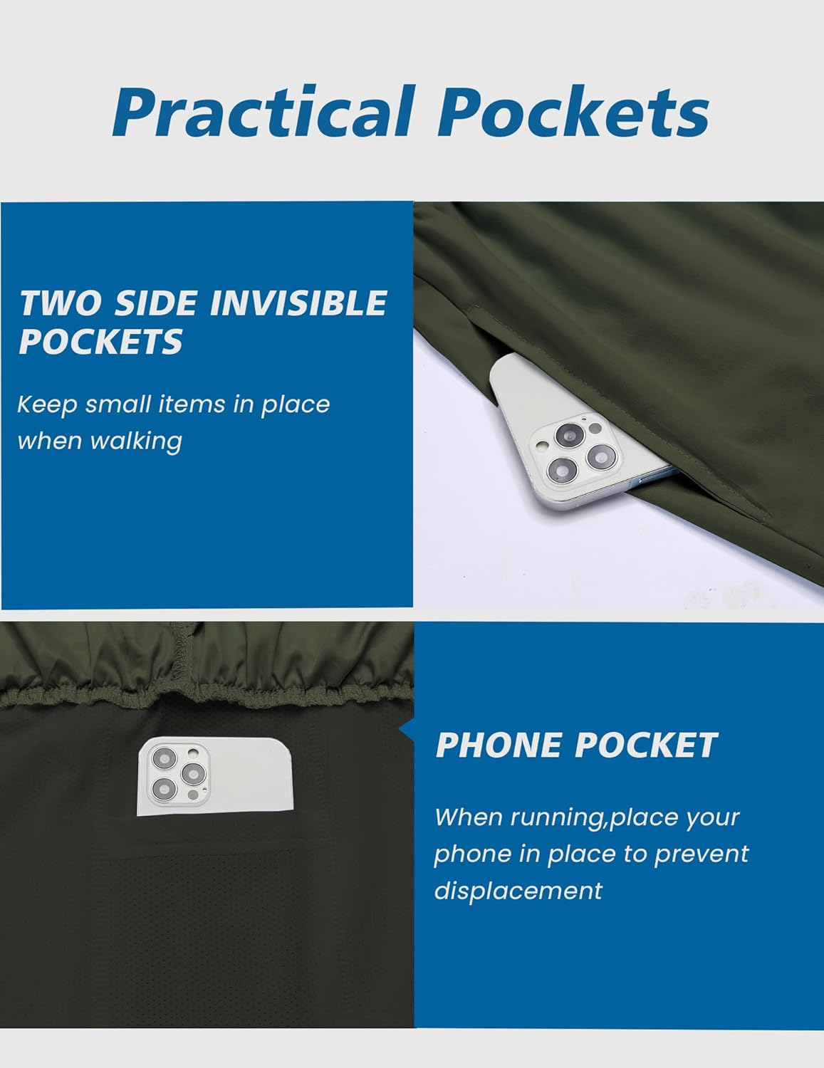 COOFANDY Men's Swim Trunks Bathing Suit with Compression Liner Pockets Quick Dry Swimsuit Beach Board Swim Short Swimwear - Image 5