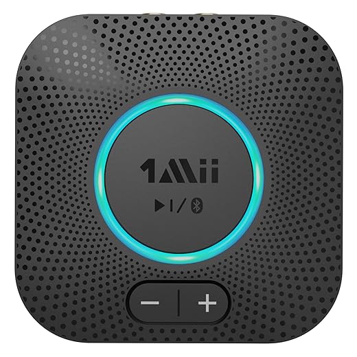Come regolare il volume degli auricolari bluetooth? 1Mii Ricevitore Bluetooth 5.2 HiFi, Adattatore Audio Bluetooth con Controllo Volume, Jack AUX e RCA aptX HD/Bassa Latenza Musica Wireless per Casse Attive, Impianto Stereo, Amplificatore, Lungo Raggio