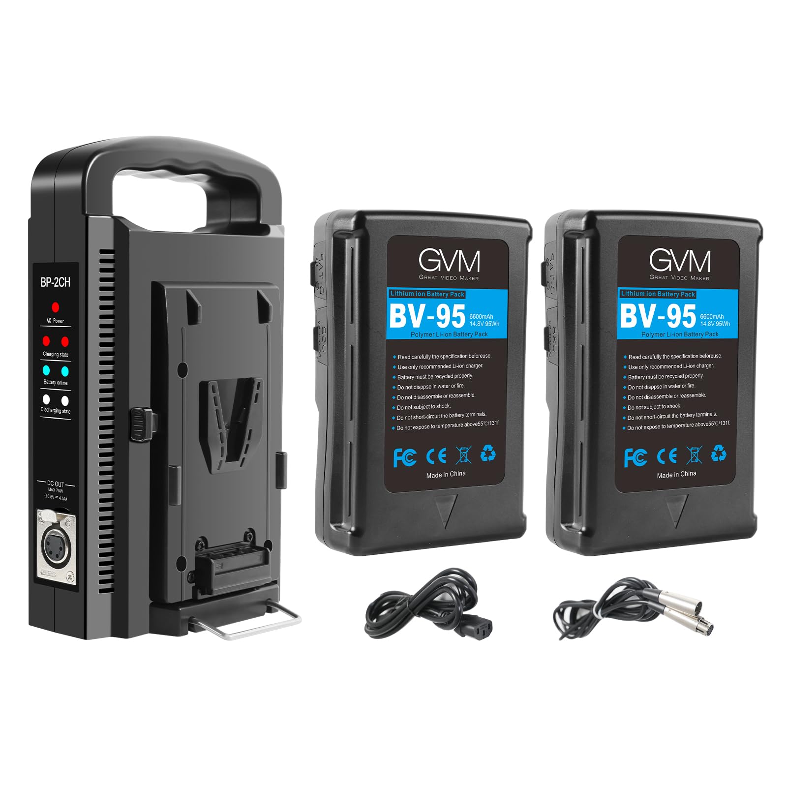 Amazon.com : GVM 2-Pack 95Wh 6600mAh V Mount Battery with Dual