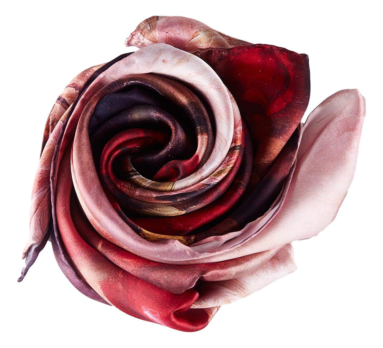 Long Silk Scarf Digitally Printed With Floral Print