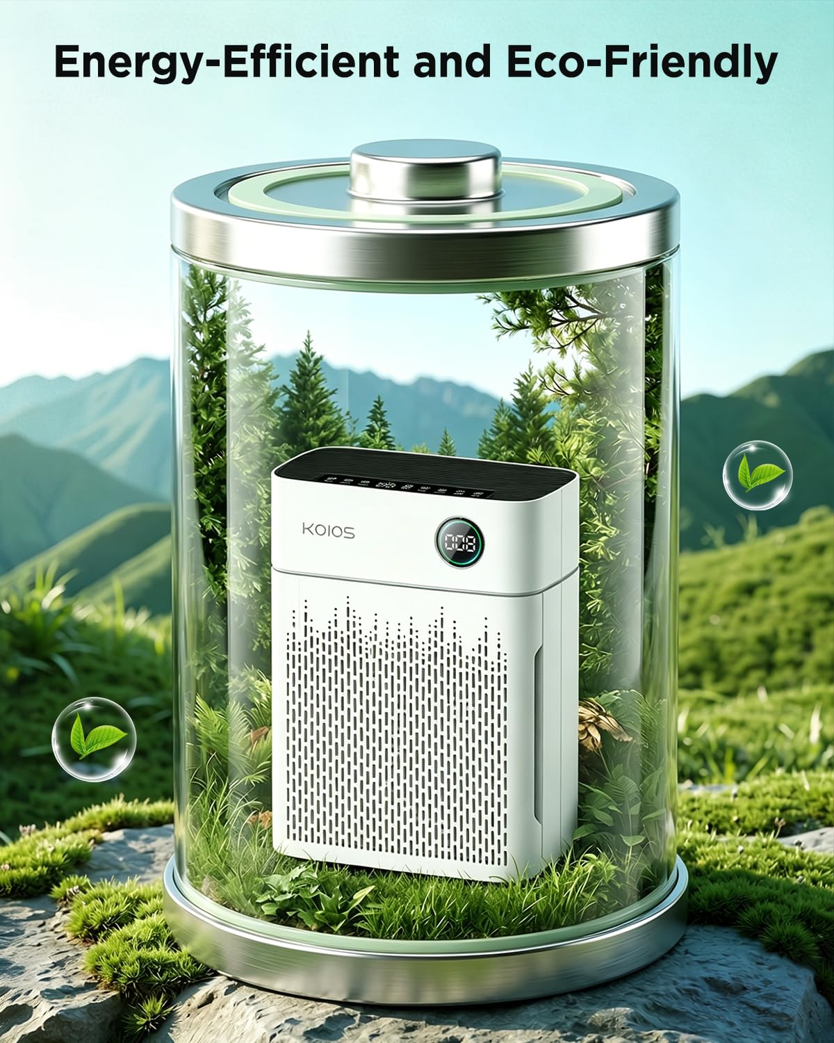 Purificadores de aire para el hogar, habitación grande de hasta 2500 pies cuadrados, purificador de aire KOIOS H13 HEPA con filtro lavable, PM2.5 AQI, modo de sueño de 22 dB, limpiador de aire para