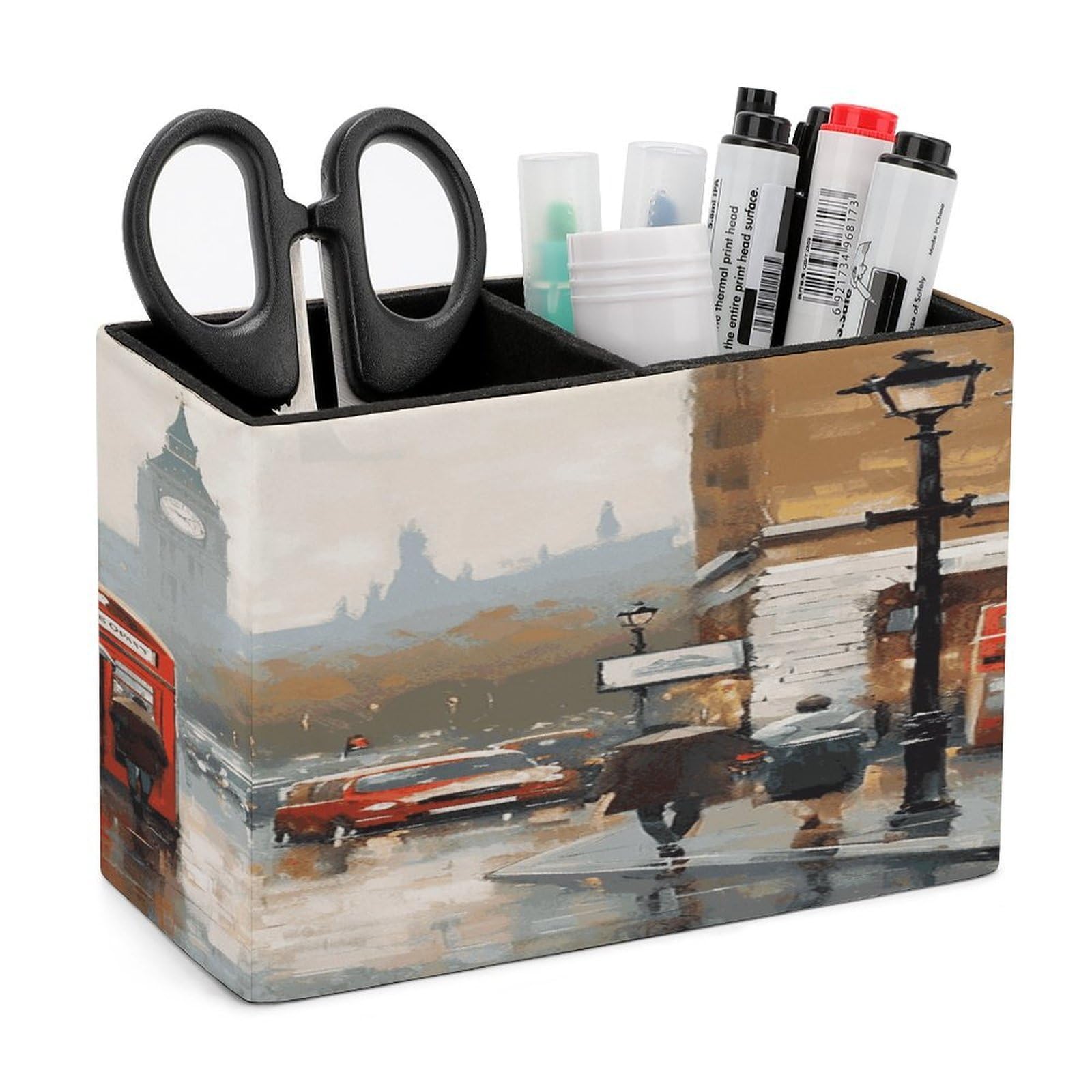Porte-stylo imprimé Londres pour organiser votre bureau et vos pinceaux