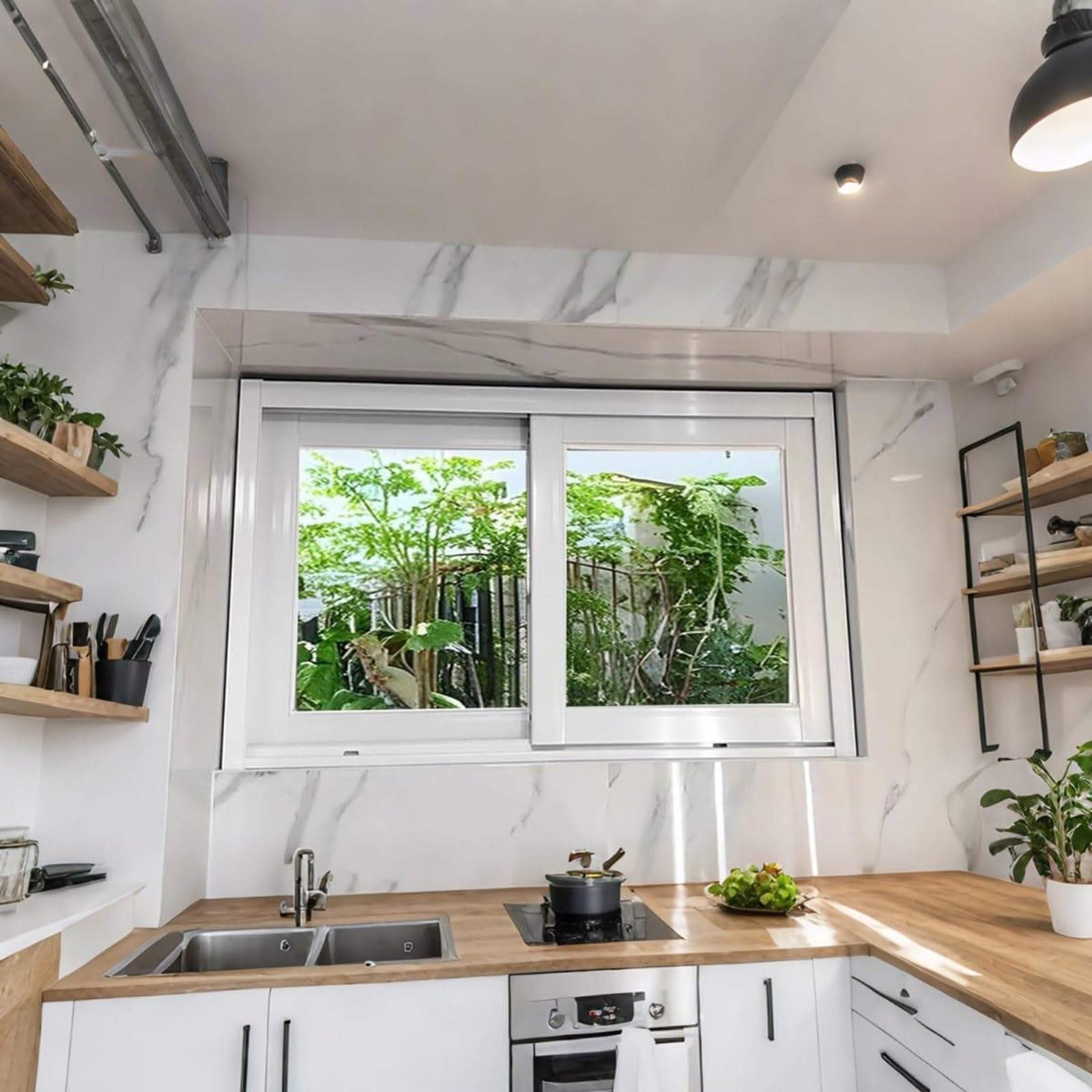 Aluminiowe okno przesuwne do szopy i kurnika, zamiennik - 50-101.6 cm szkło hartowane i ekran idealne do łazienek (czarne 33 x 50) - i stylowy design