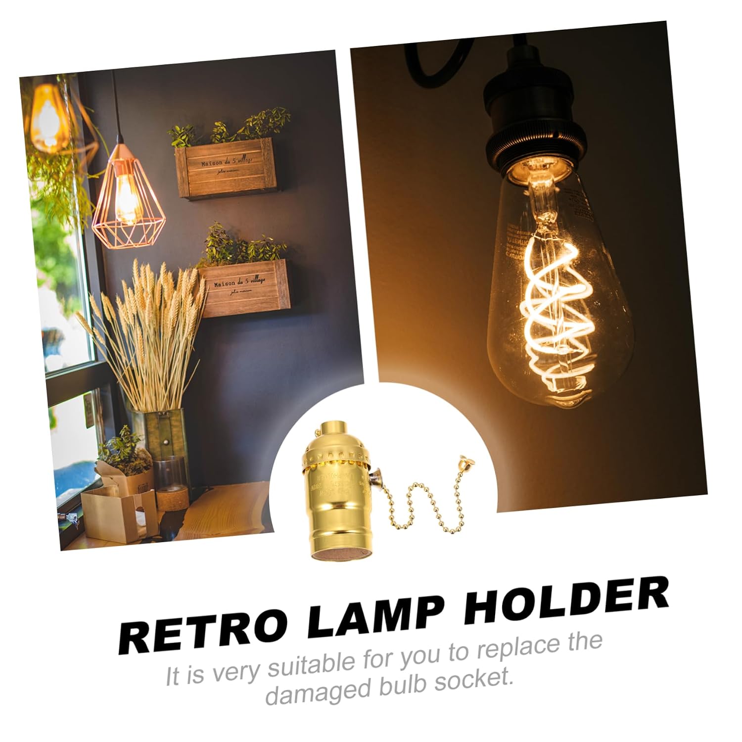 Screw Bulb Holder Retro Aluminum Socket Extension DIY Lamp Holder Socket