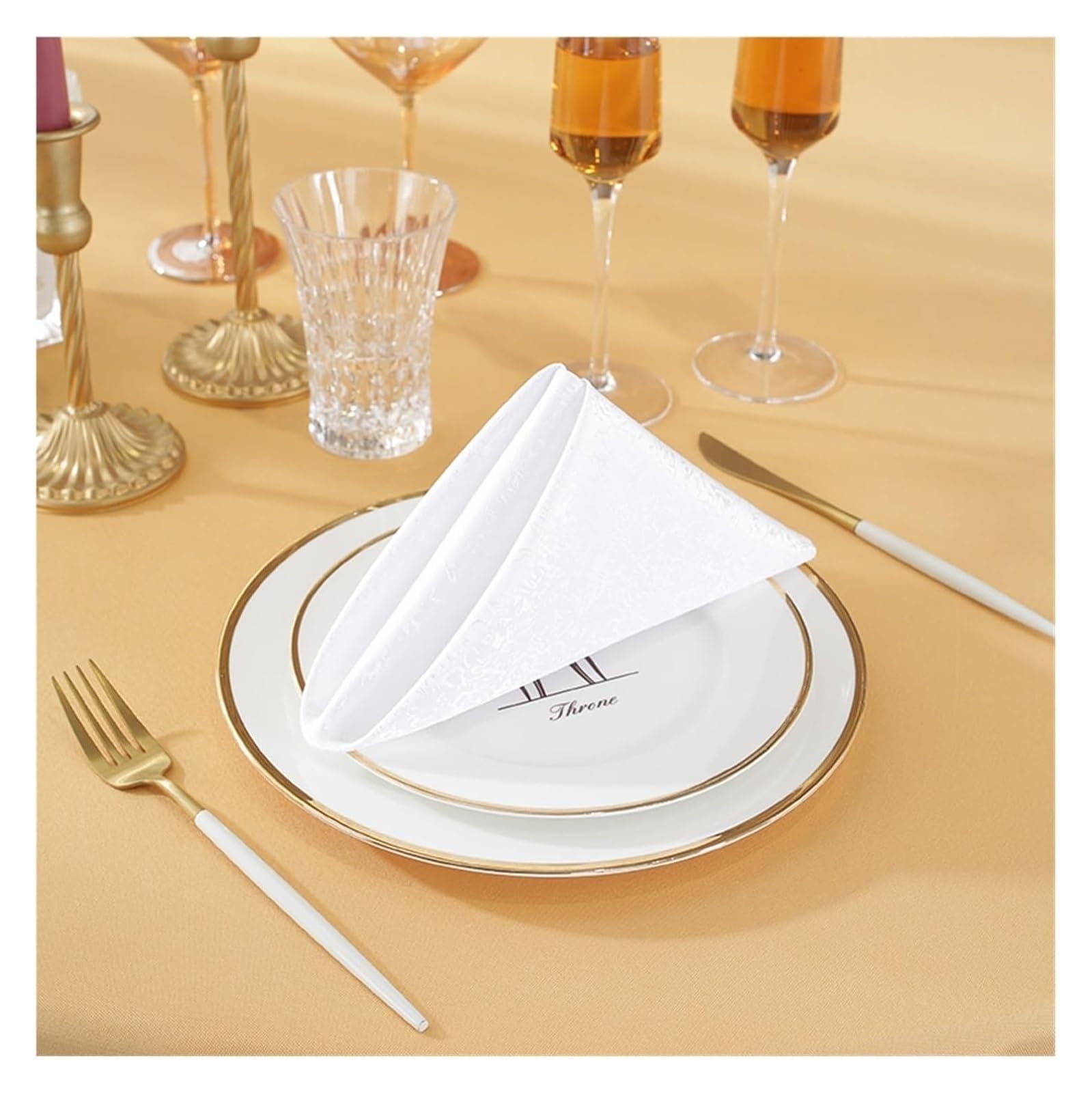 Cotton Table Napkins, Multicolor ester Jacquard 10-Pack 45x45cm Reusable Dinner Napkin(Type 1)