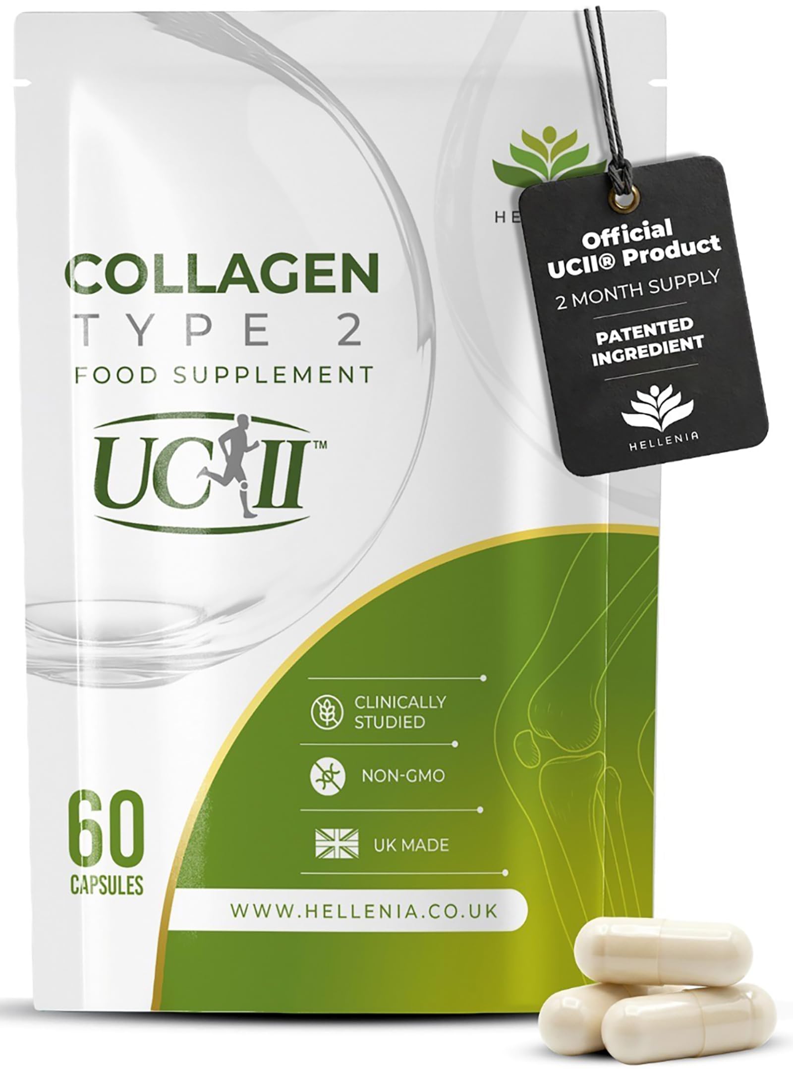 UC-II® Collagen Type 2-40mg - 60 Capsules | Joint Support Supplement - Manufactured in the UK | UCII Patented Ingredient - 2 Month Supply