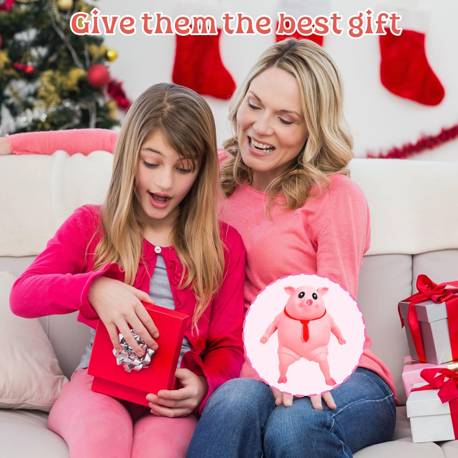 Piggy Giocattolo Antistress,Maiale Rosa Antistress, Giocattolo Da Schiacciare Piggy Antistress, Antistress Morbidi, Adatto per Adulti & Bambini Sollievo Dallo Stress