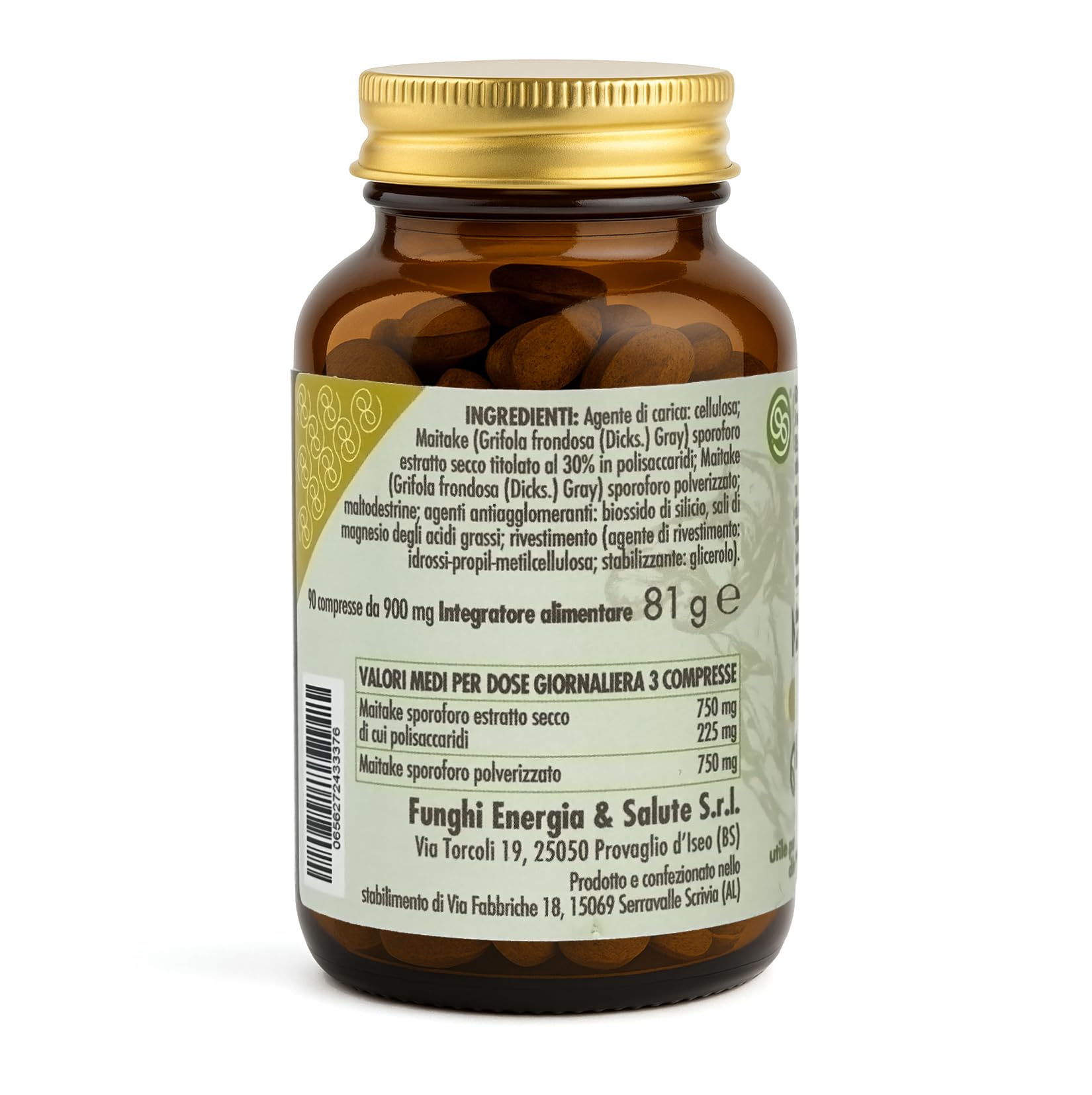 Maitake Plus, Integratore Alimentare con Funghi Medicinali, 90 Compresse 500 mg, Grifola frondosa 50% Sporoforo e 50% Estratto Secco Titolato 30% Polisaccaridi, VeganOK, Senza Glutine, Lattosio e OGM