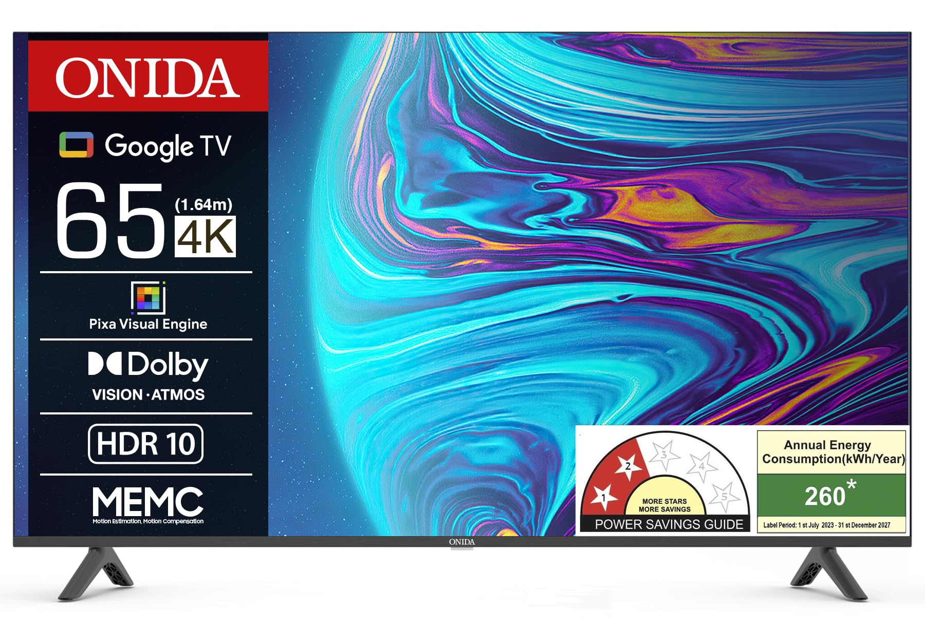 ONIDA 165 cm (65 inch) Nexg Series 4K Ultra HD Smart LED Google TV