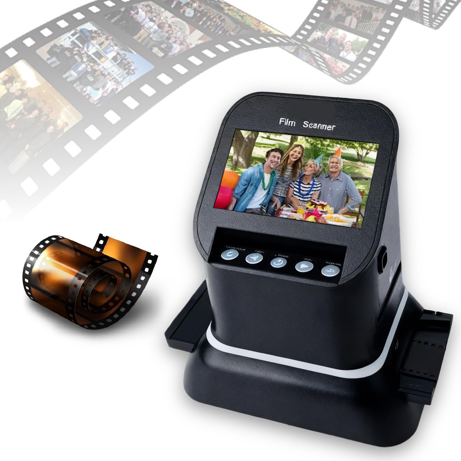 Escáner Digital de películas y Diapositivas para convertir formatos Medios, películas, microfichas, Negativos y Diapositivas a Formato Digital. Pantalla LCD de 4,3 Pulgadas.