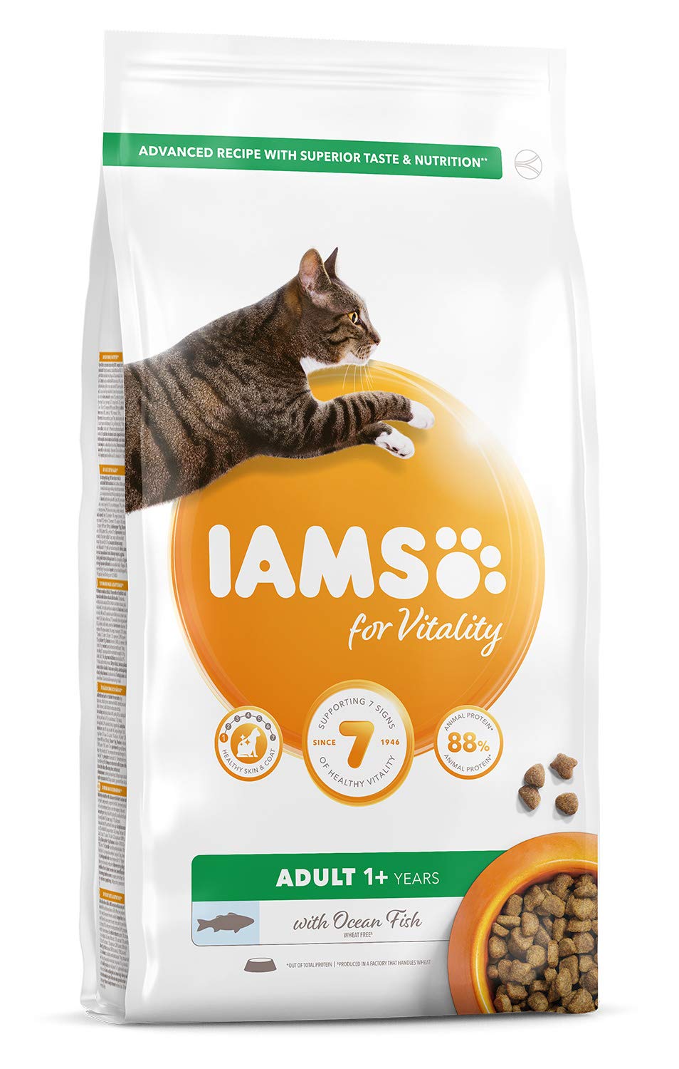 Iams for Vitality Adult Cat Food with Ocean Fish, 2kg