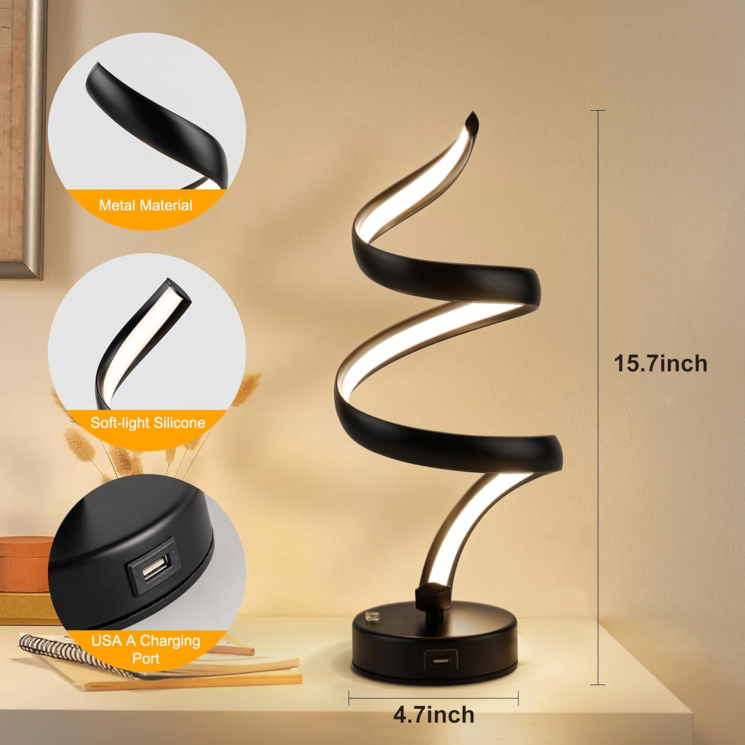 Illuminate Your Space: Review of the Touch-Controlled Spiral LED Lamp