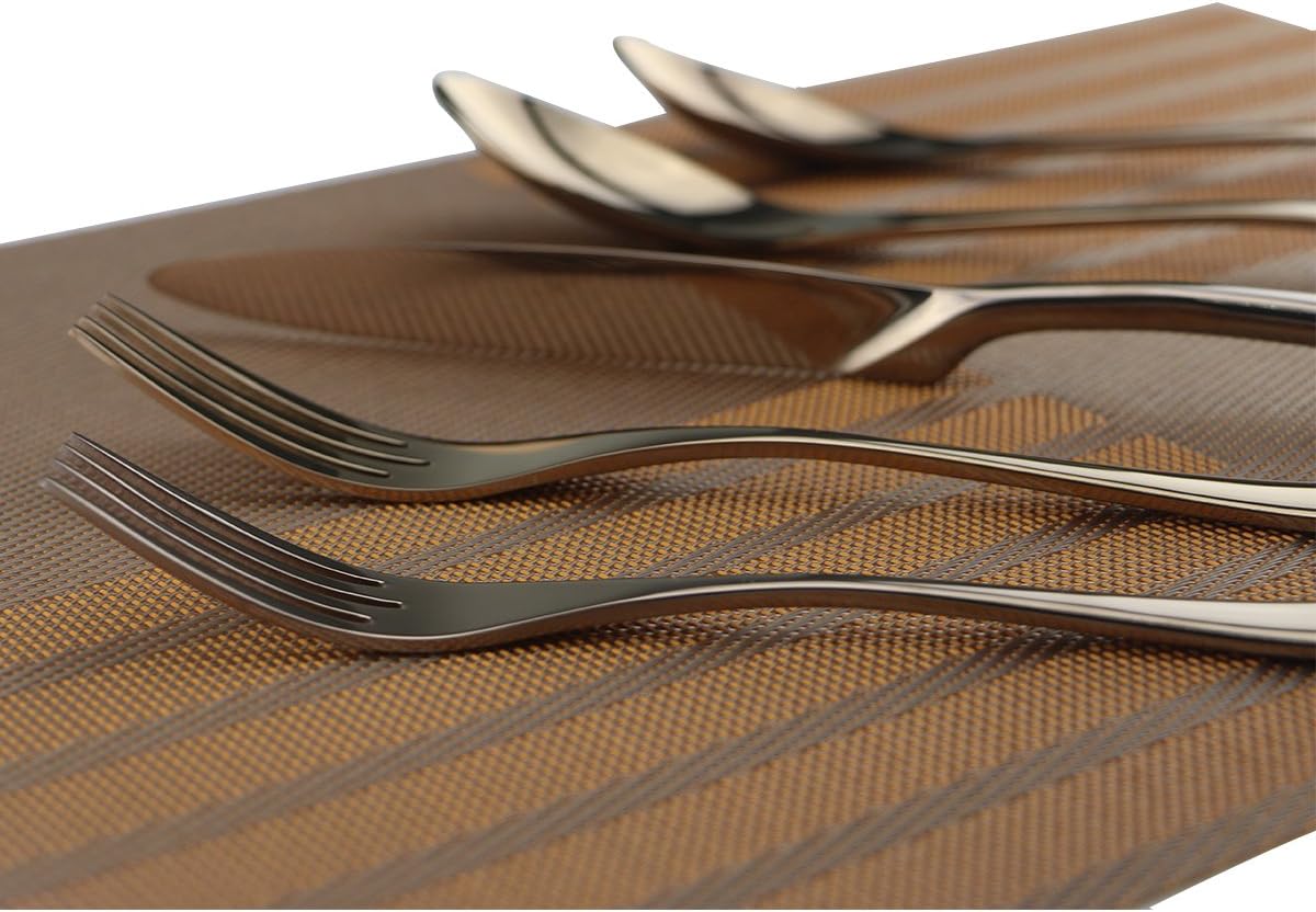 Silversmiths 20 Piece Beacon Flatware Set, Copper Mirror/Rose Gold, Service for 4