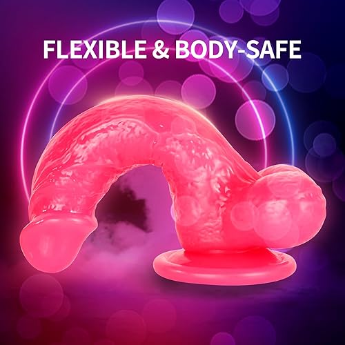 Miniatura 5 de UTIMI - Consolador luminoso realista - Consolador realista de punto G con fuerte ventosa de material seguro para el cuerpo, pene grande para hombres