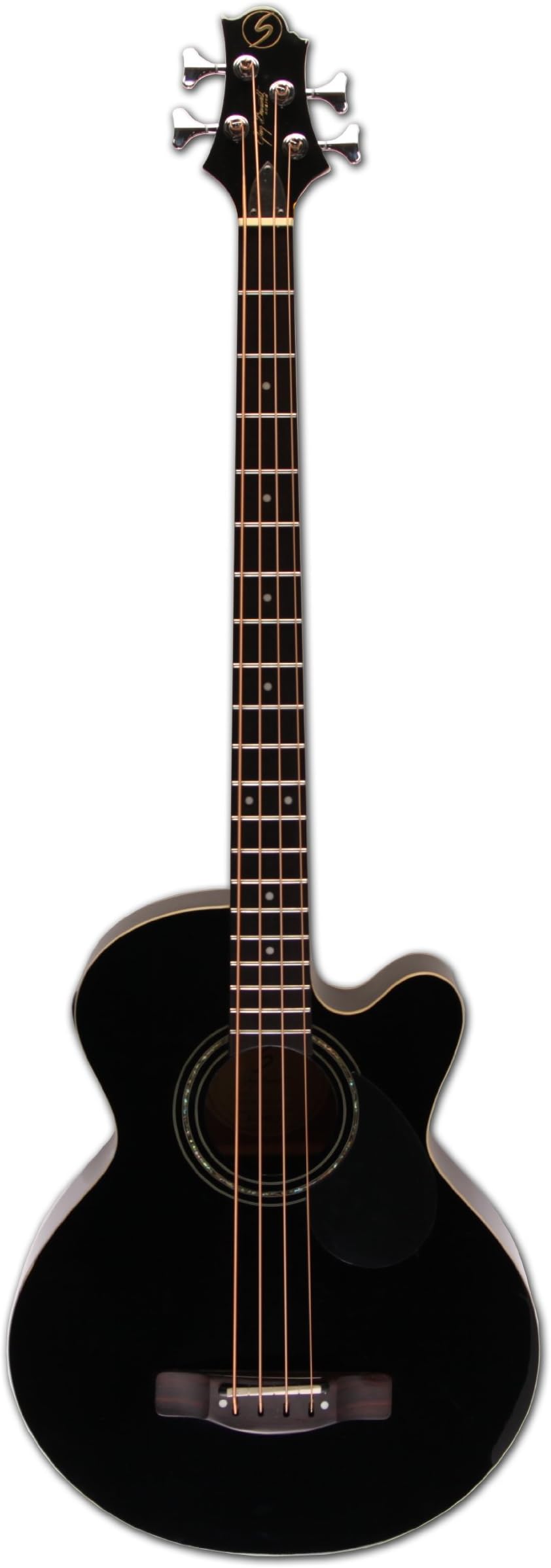 Greg Bennett Design Regency AB2 BLK 4-String Acoustic-Electric Bass Guitar, Black