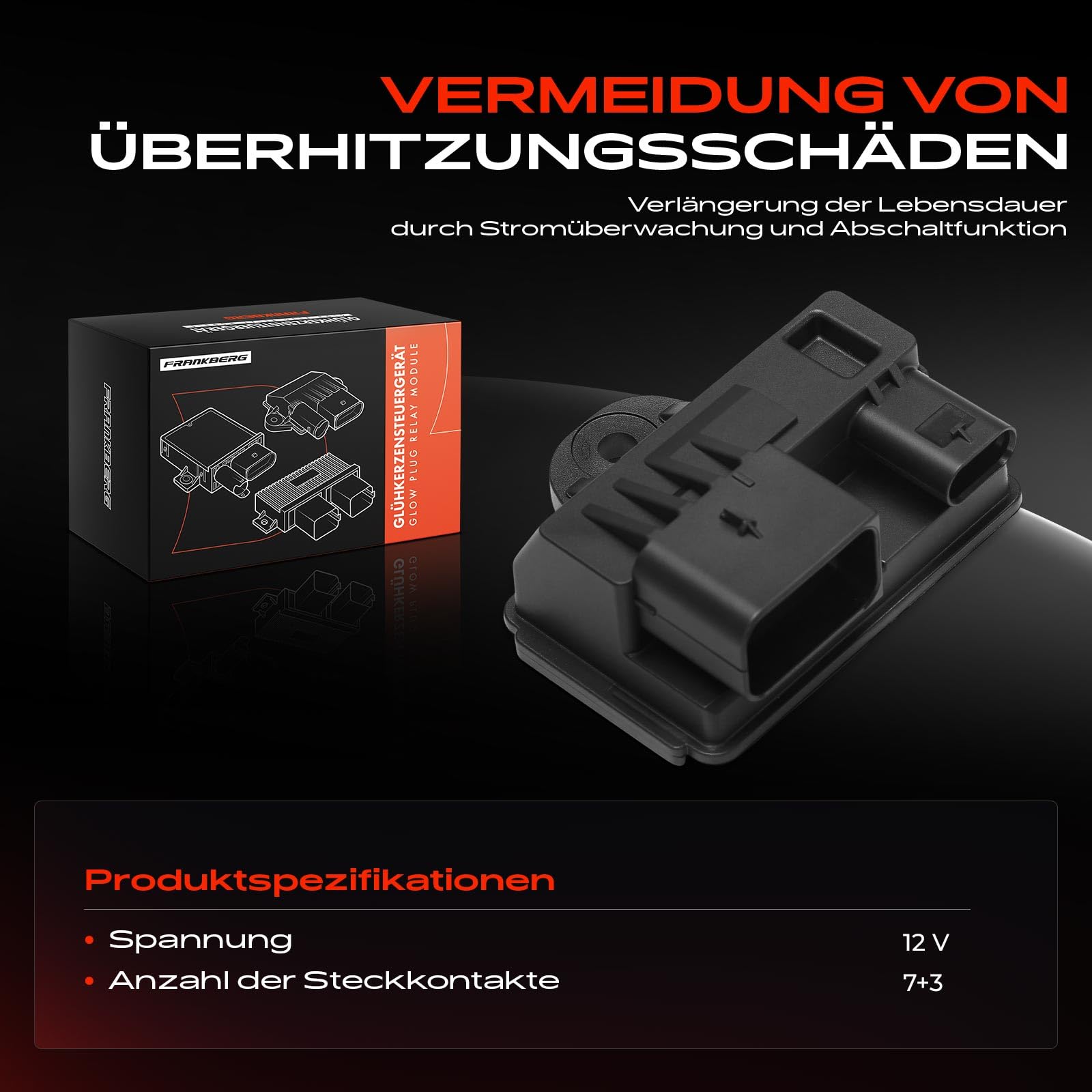 Frankberg Relais de Préchauffage 12V Compatible avec X3 F25 Série 5 Break F11 X5 F15 F85 Série 5 F10 Série 3 Break F31 Remplacer# 12217823290
