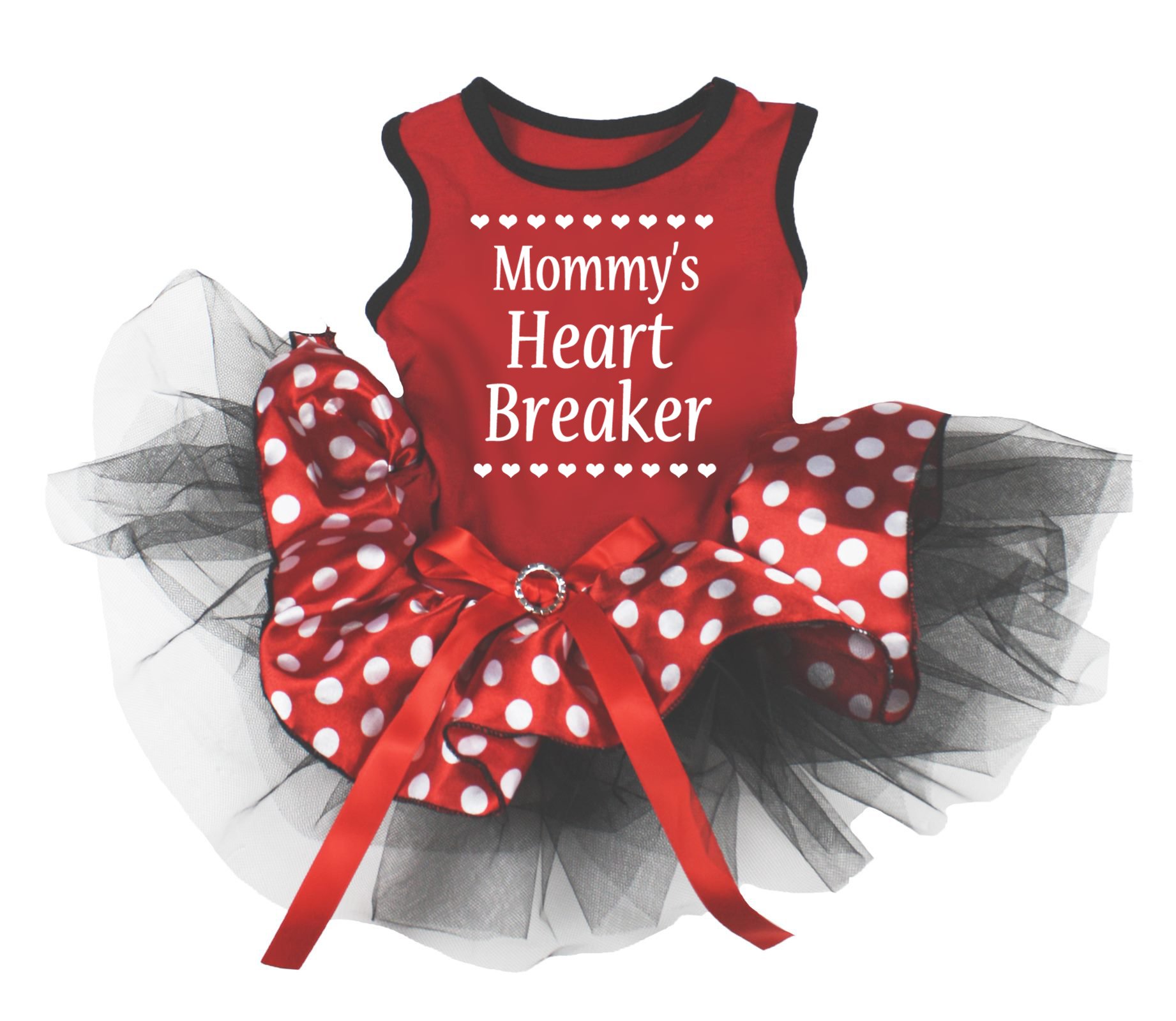 Robe pour chien chiot ajustée et confortable motif pois rouge
