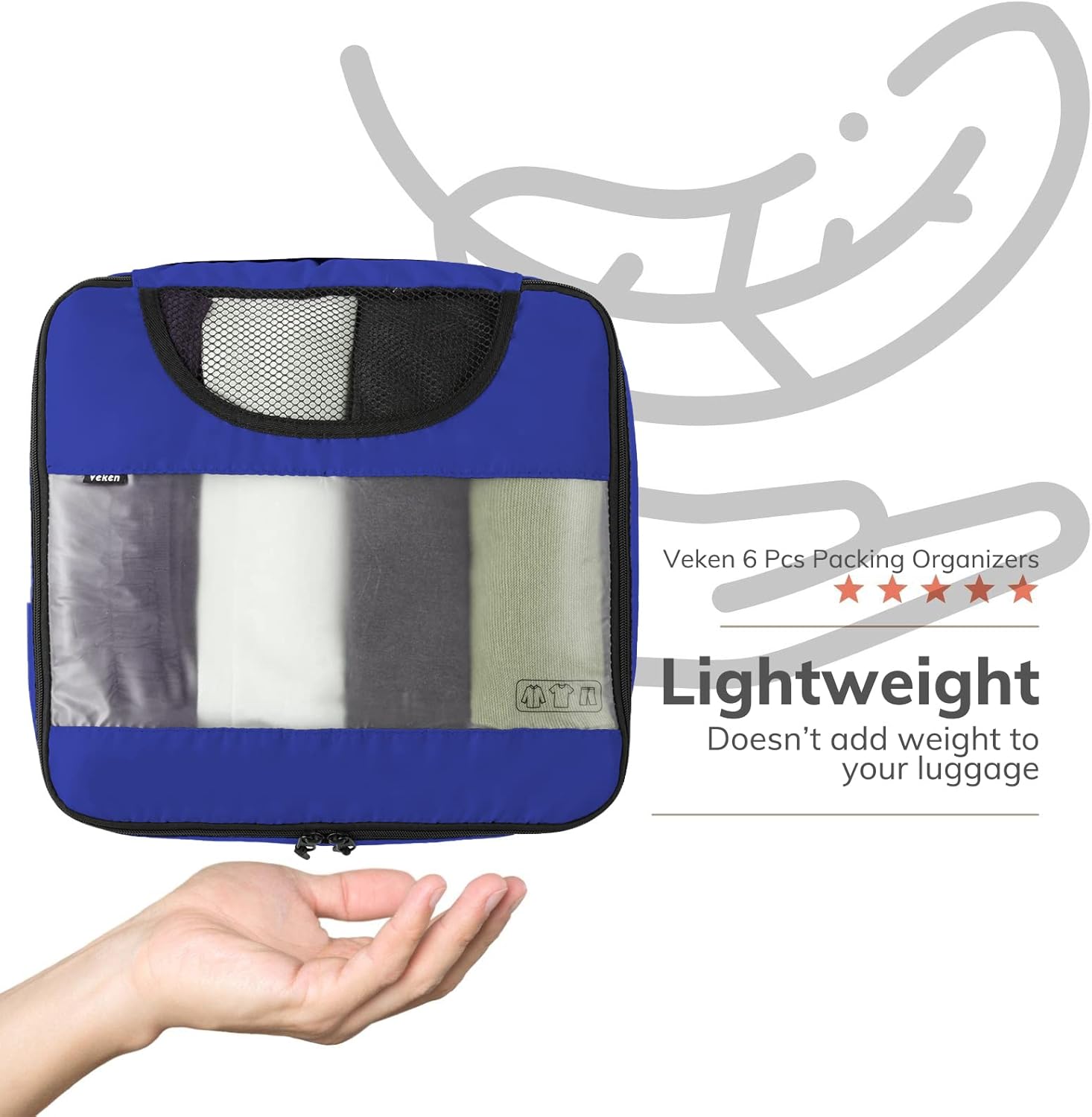 Miniatura 9 de 6 Set Packing Cubes for Suitcases, Travel Organizer Bags for Carry on Luggage, Veken Suitcase Organizer Bags Set for Travel Essentials Travel