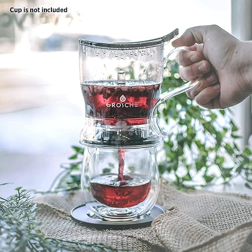 Miniatura 25 de GROSCHE Aberdeen - Tetera infusora de té y tetera inteligente, sin BPA, diseño sin goteo, posavasos Fácil de preparar Fácil de limpiar