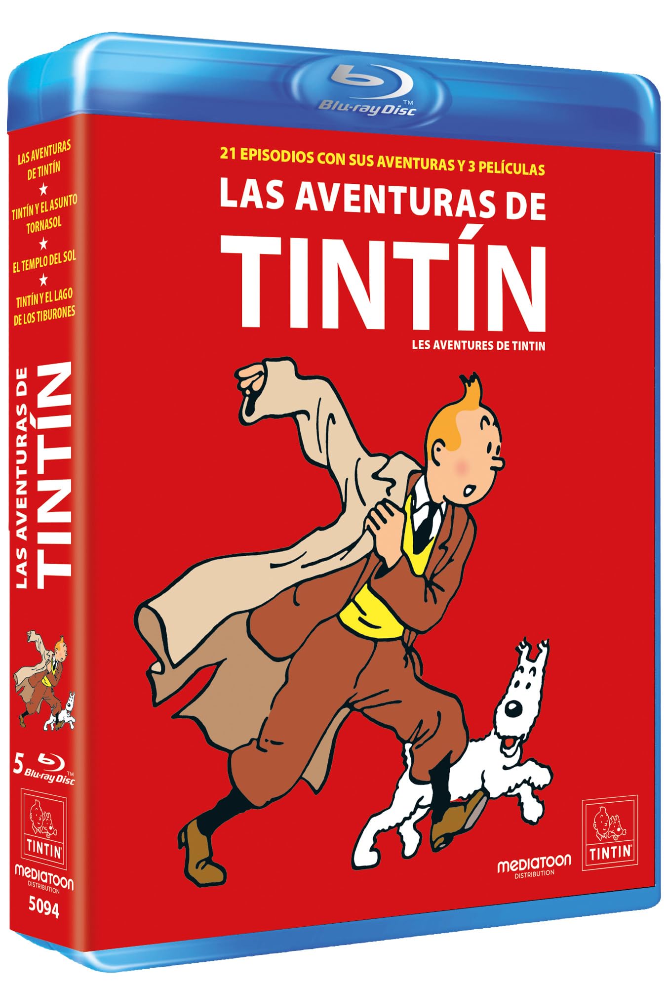 The Adventures of Tintin (5 BDs) Complete Series. Les Adventures