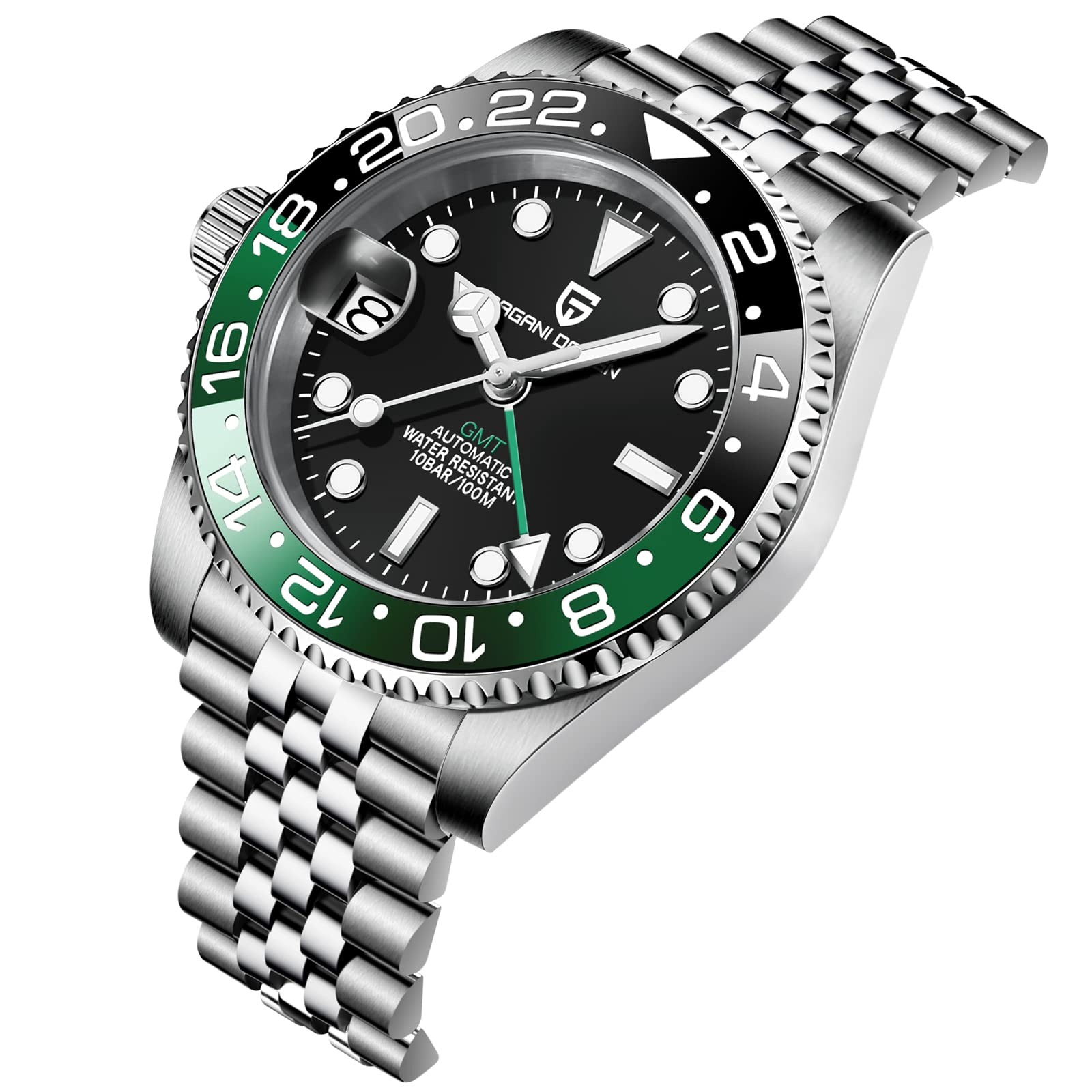 Pagani Design Uomo Meccanico GMT Acciaio Inossidabile Impermeabile Orologio Da Polso Zaffiro Vetro Acciaio Inox Ceramica Orologi Orologio per Uomo