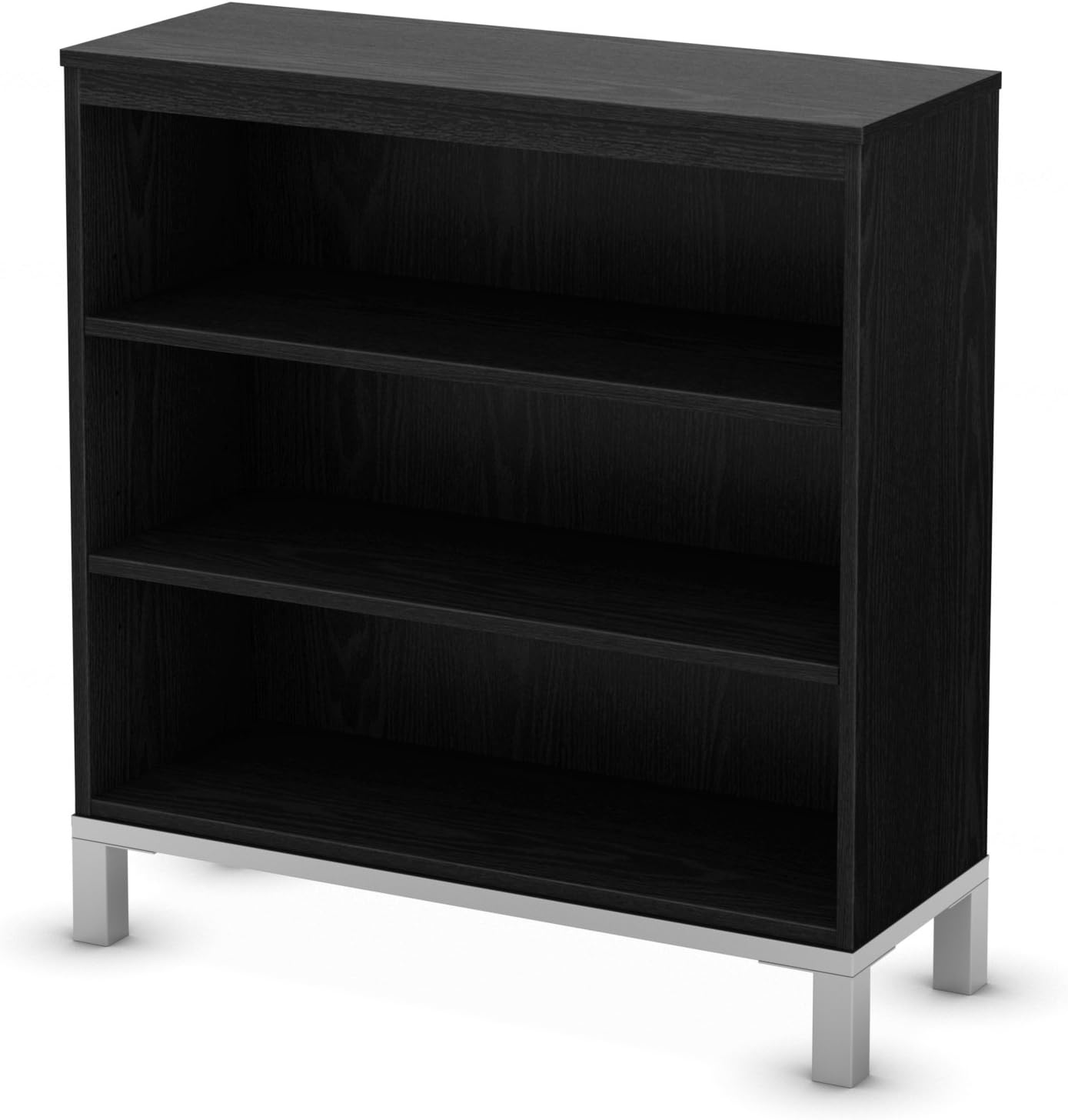 South Shore Furniture Flexible Collection, 3Shelf Bookcase, Black Oak