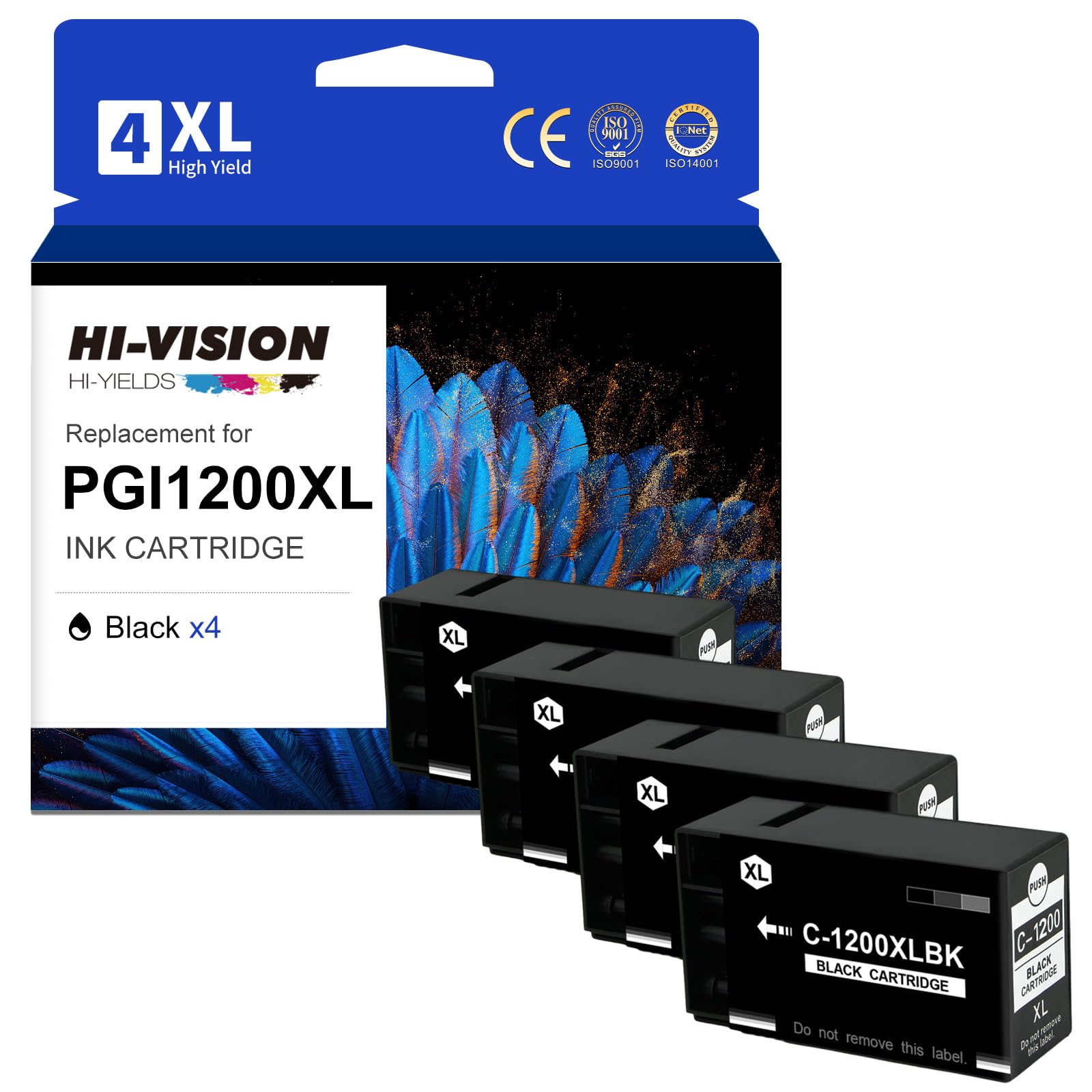 HI-VISION HI-YIELDS Compatible Ink Cartridge Replacement for Canon PGI-1200XL PGI-1200 XL to Use with Maxify MB2720 MB2320 MB2120 MB2350 MB2050 MB2020